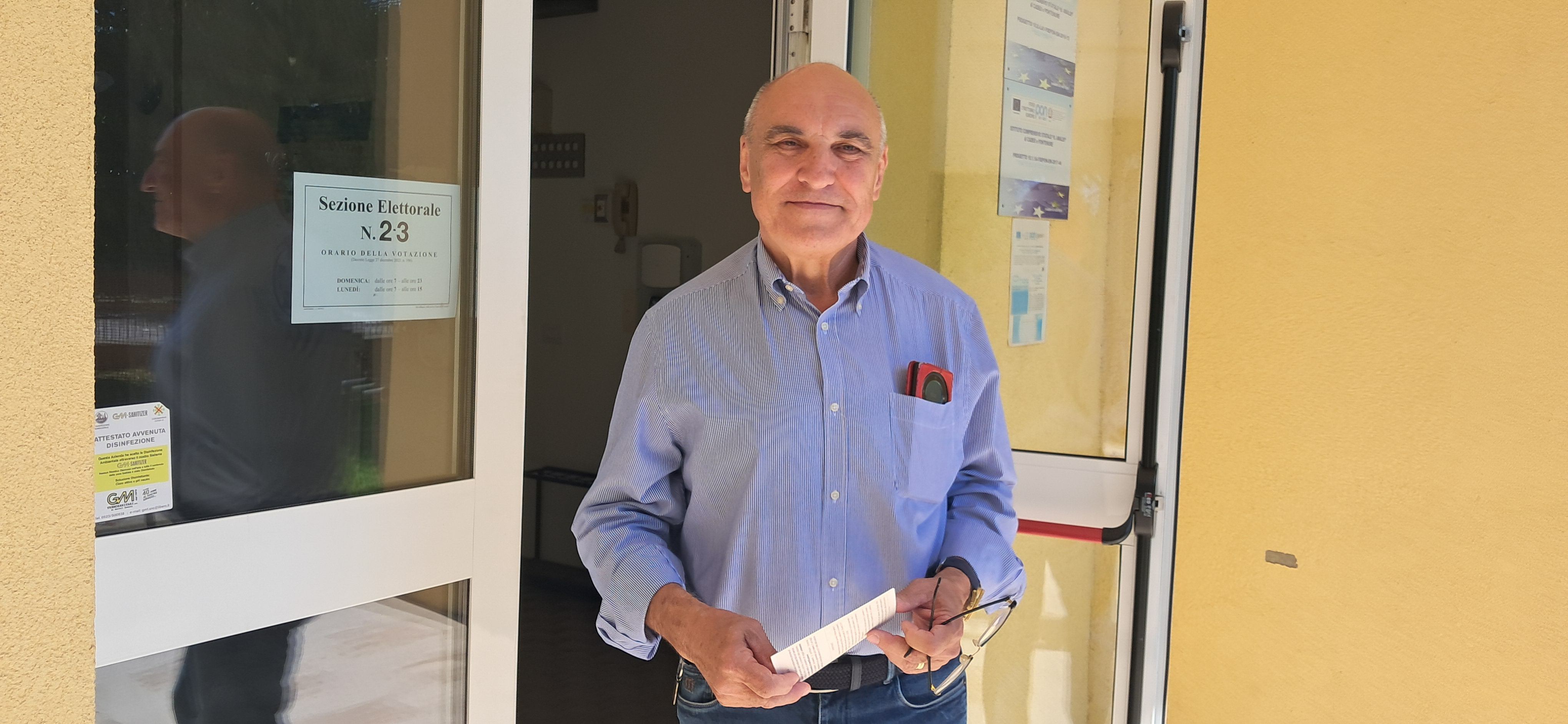 Giuseppe Carini al voto a Pontenure