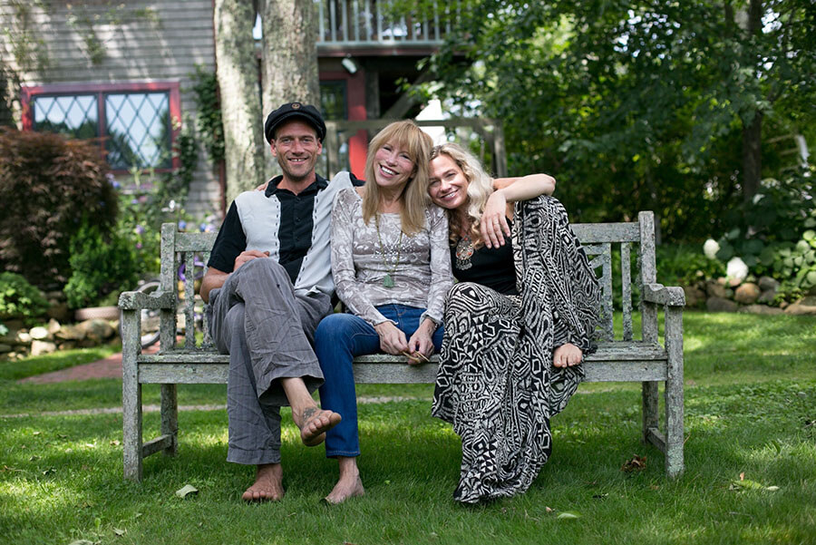 Con i figli Ben e Sally Taylor