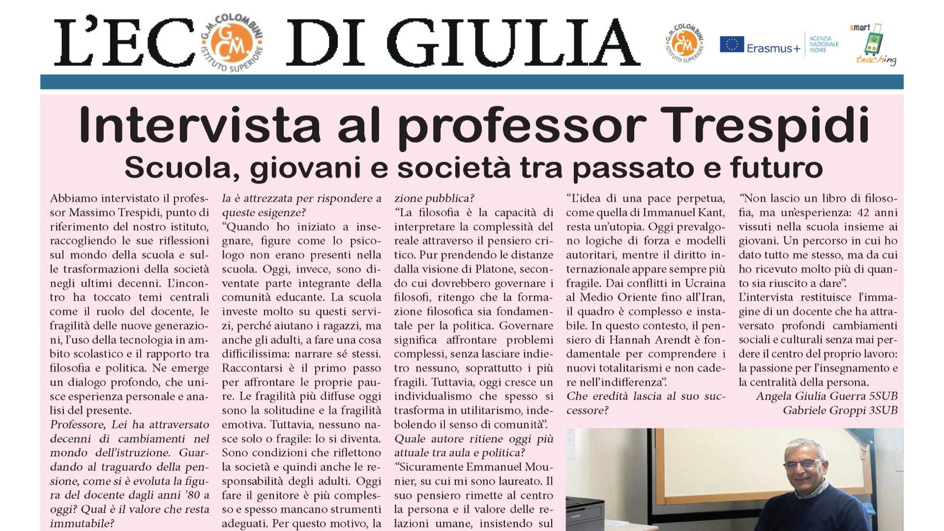 L’Eco di Giulia oggi in edicola con Libertà: torna il giornale del liceo Colombini