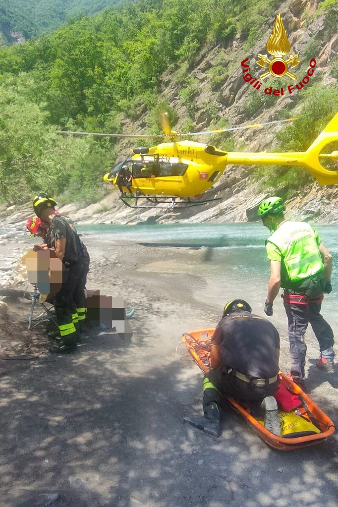 L'eliambulanza sul Trebbia