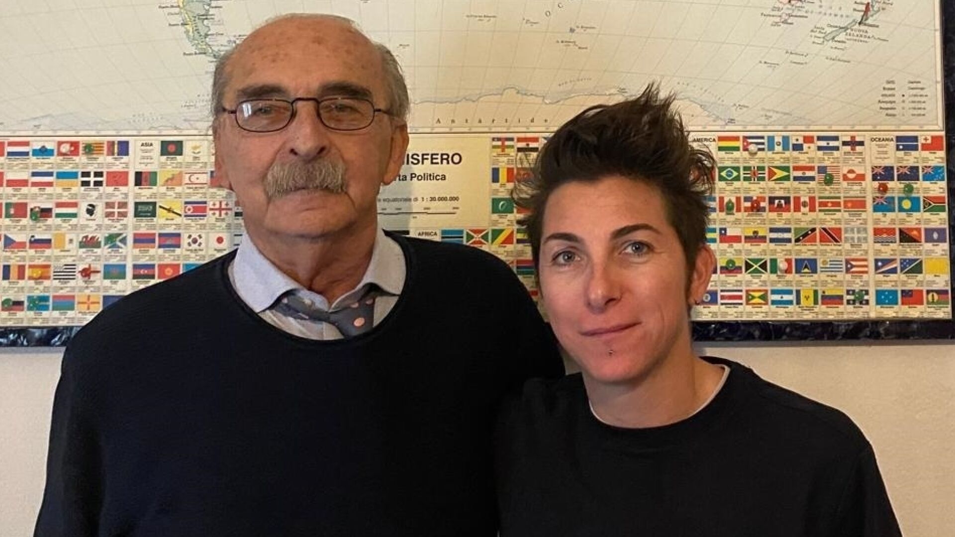 L’ex pluricampionessa del mondo di ciclismo Giorgia Bronzini con il padre Dante