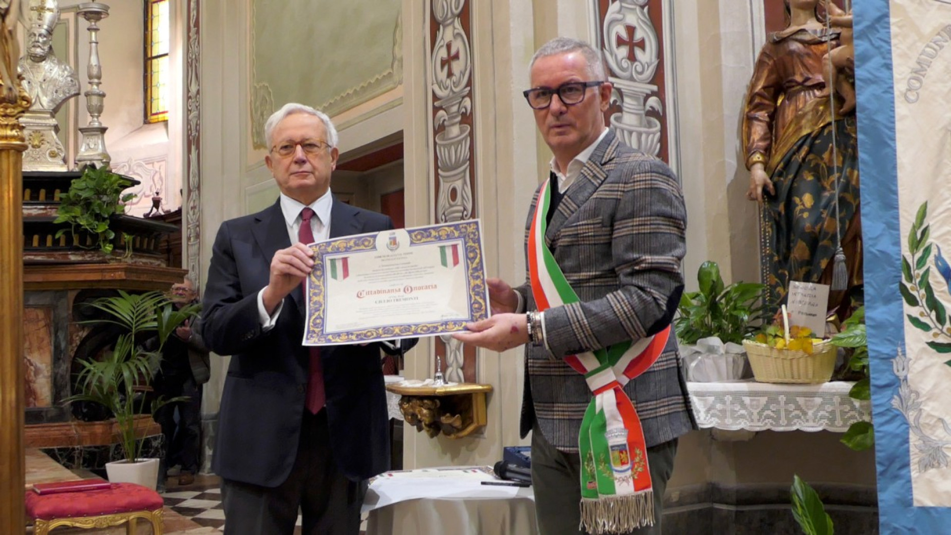 Giulio Tremonti cittadino onorario di Alta Val Tidone. "Qui ho tanti amici"