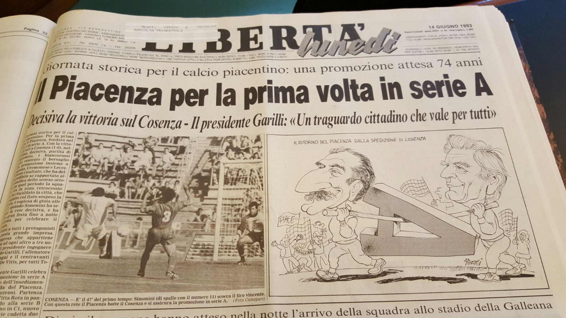 13 giugno 1993, ventitre anni fa il Piace in serie A: i ricordi dei piacentini