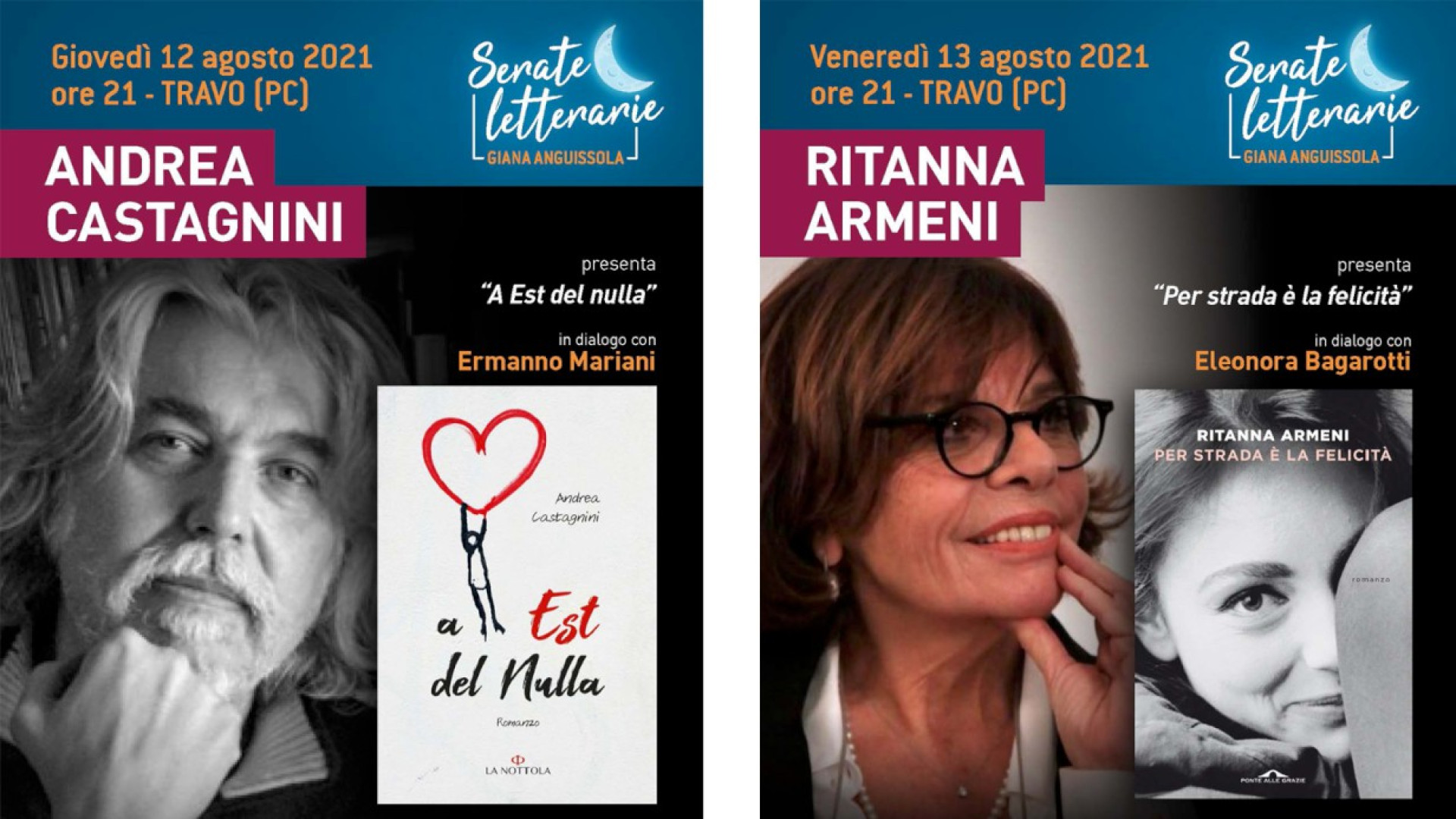 Travo, due Serate letterarie con Andrea Castagnini e Ritanna Armeni