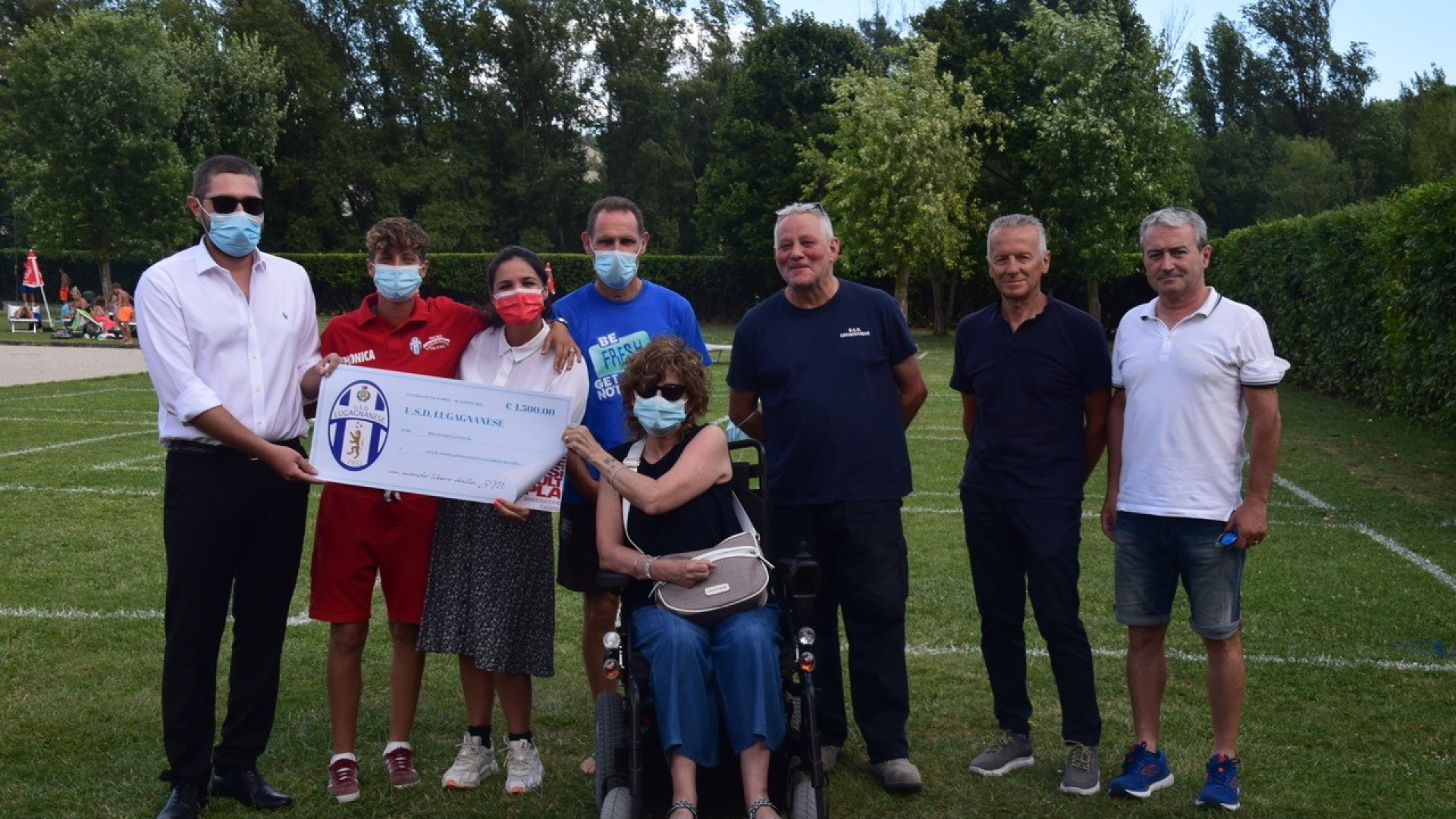 L'Us Lugagnanese in campo con Gloria per l'Aism. Donati 1.500 euro