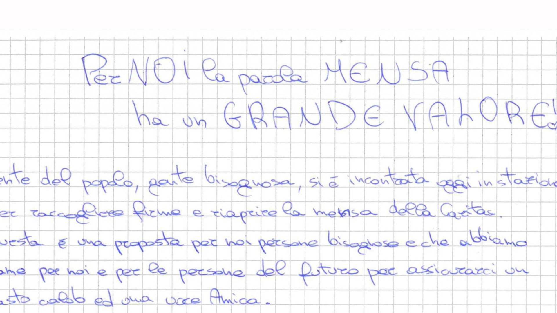 "Mensa Caritas, riapritela è sostegno di vita": la lettera di chi ora è senza pasti