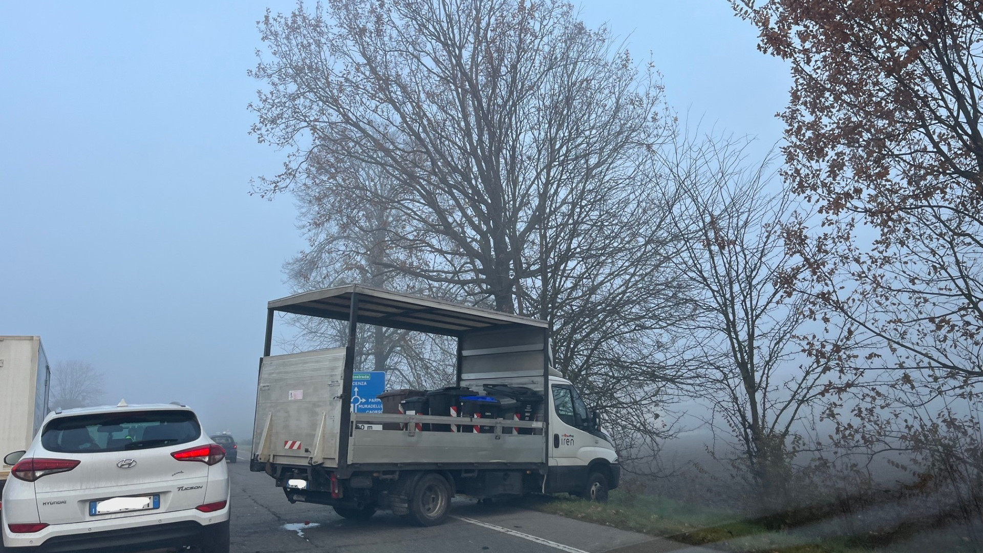 Traffico in tilt sulla via Emilia, maxi tamponamento tra Pontenure e Piacenza