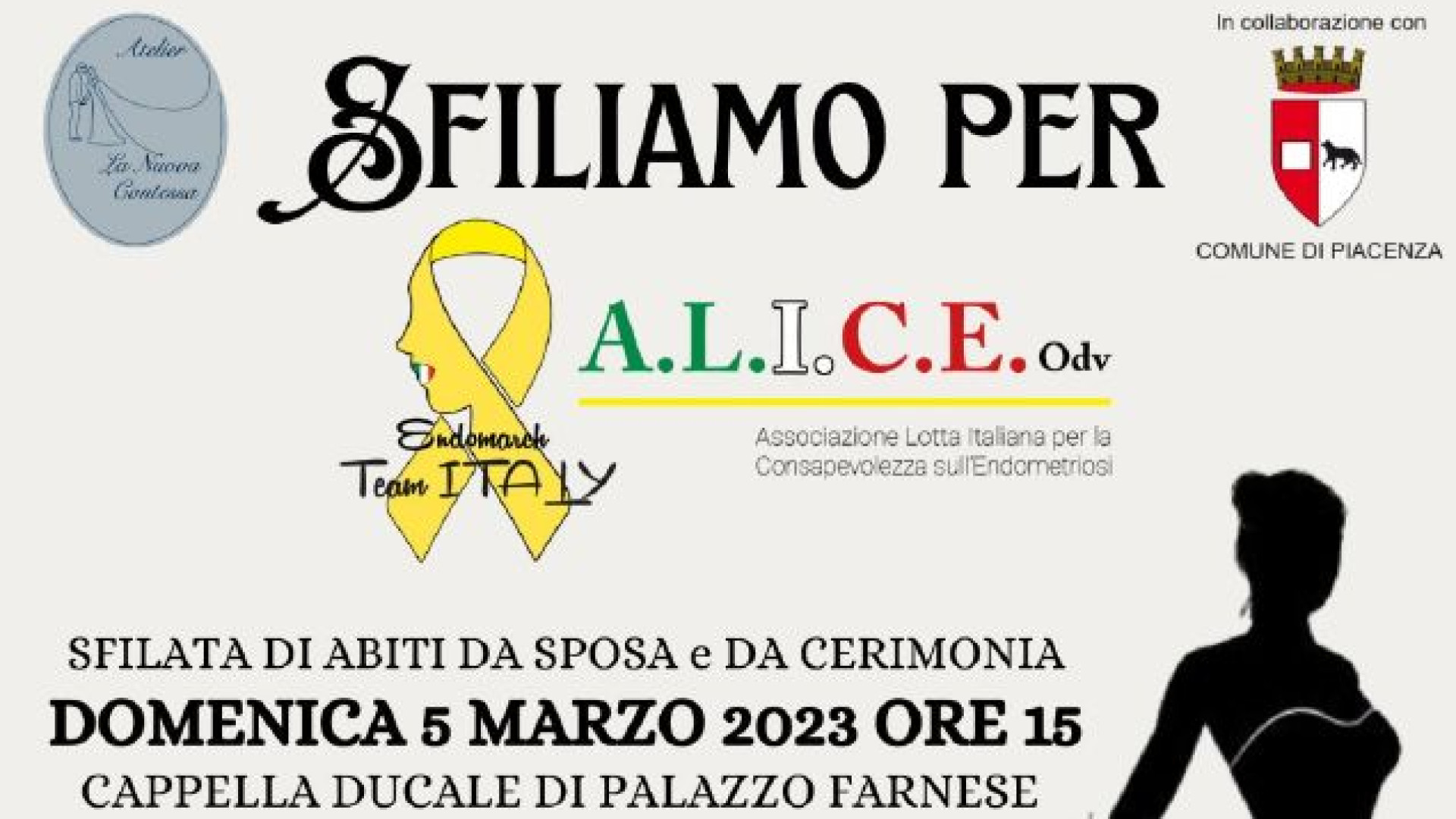 Riflettori sull'endometriosi, a Palazzo Farnese sfilata benefica di abiti da sposa