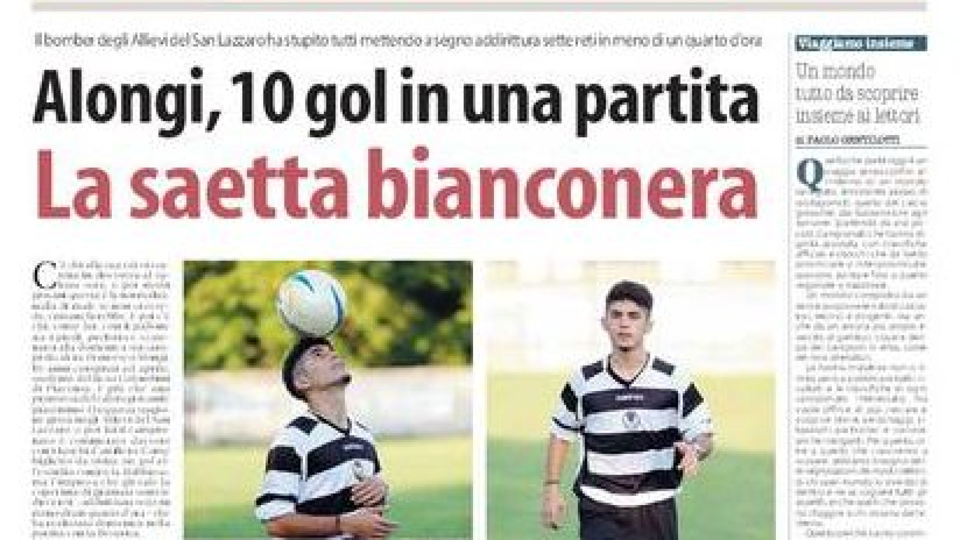 Calcio dei giovani protagonista su Libertà. Ogni martedì un inserto