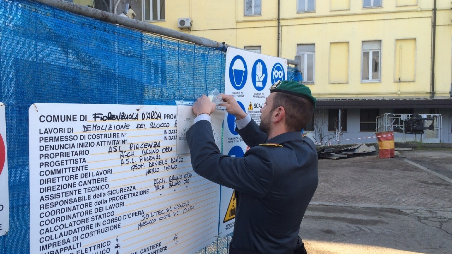 Ospedale di Fiorenzuola, cantiere sotto sequestro. Indaga la Procura