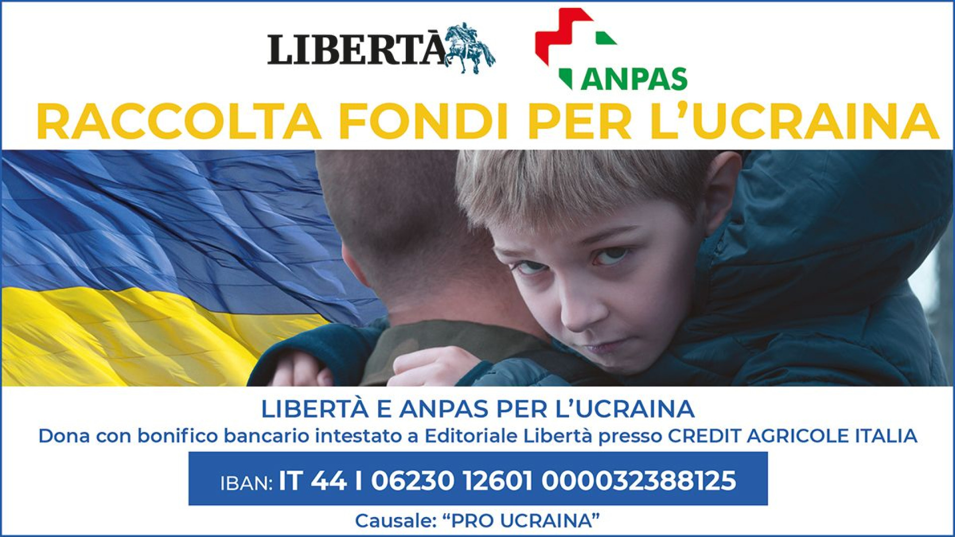 Libertà e Anpas, la raccolta fondi per l'Ucraina supera i 62.300 euro