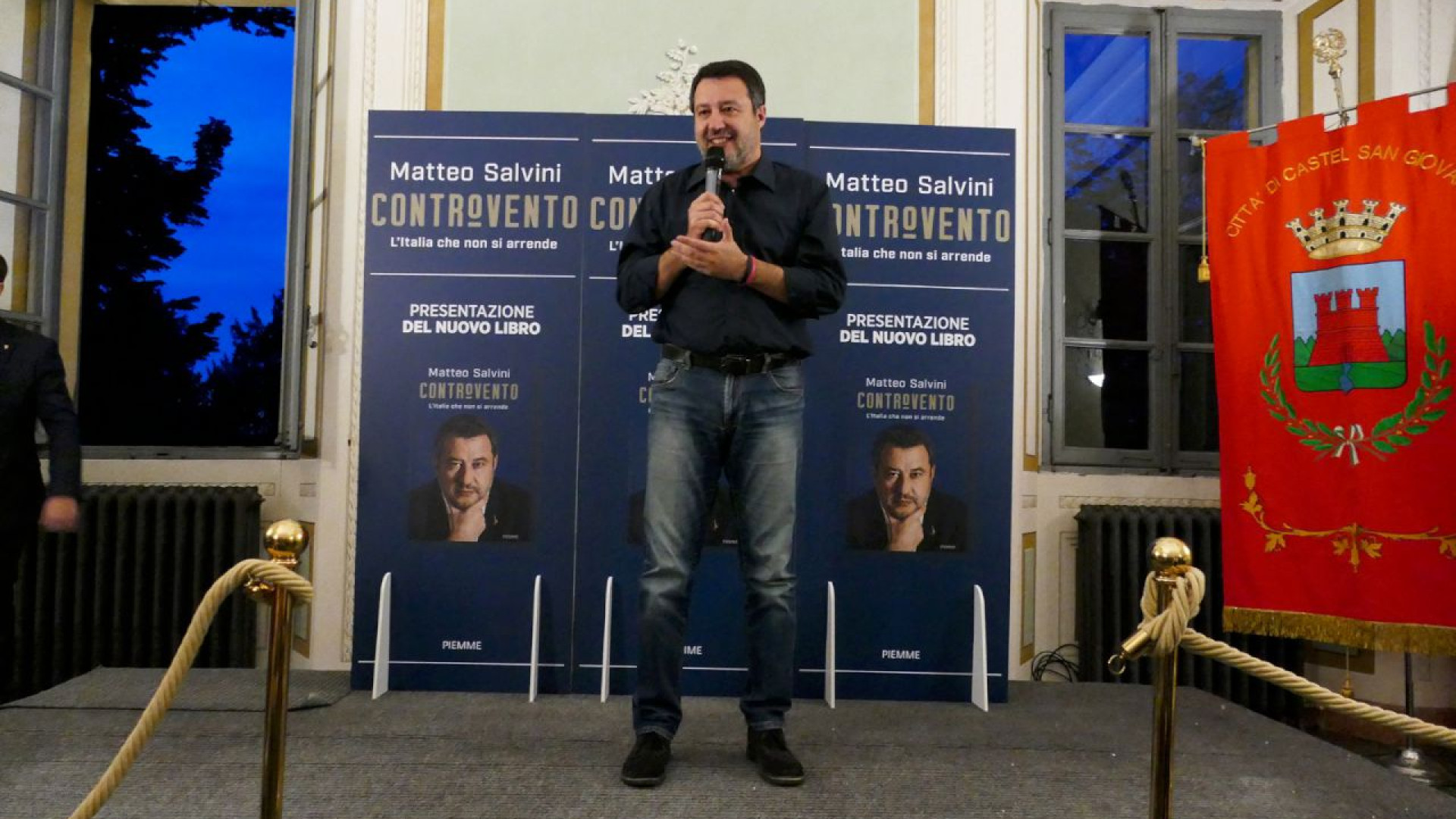 Matteo Salvini a Castel San Giovanni: "Faremo partire i lavori per la tangenziale"