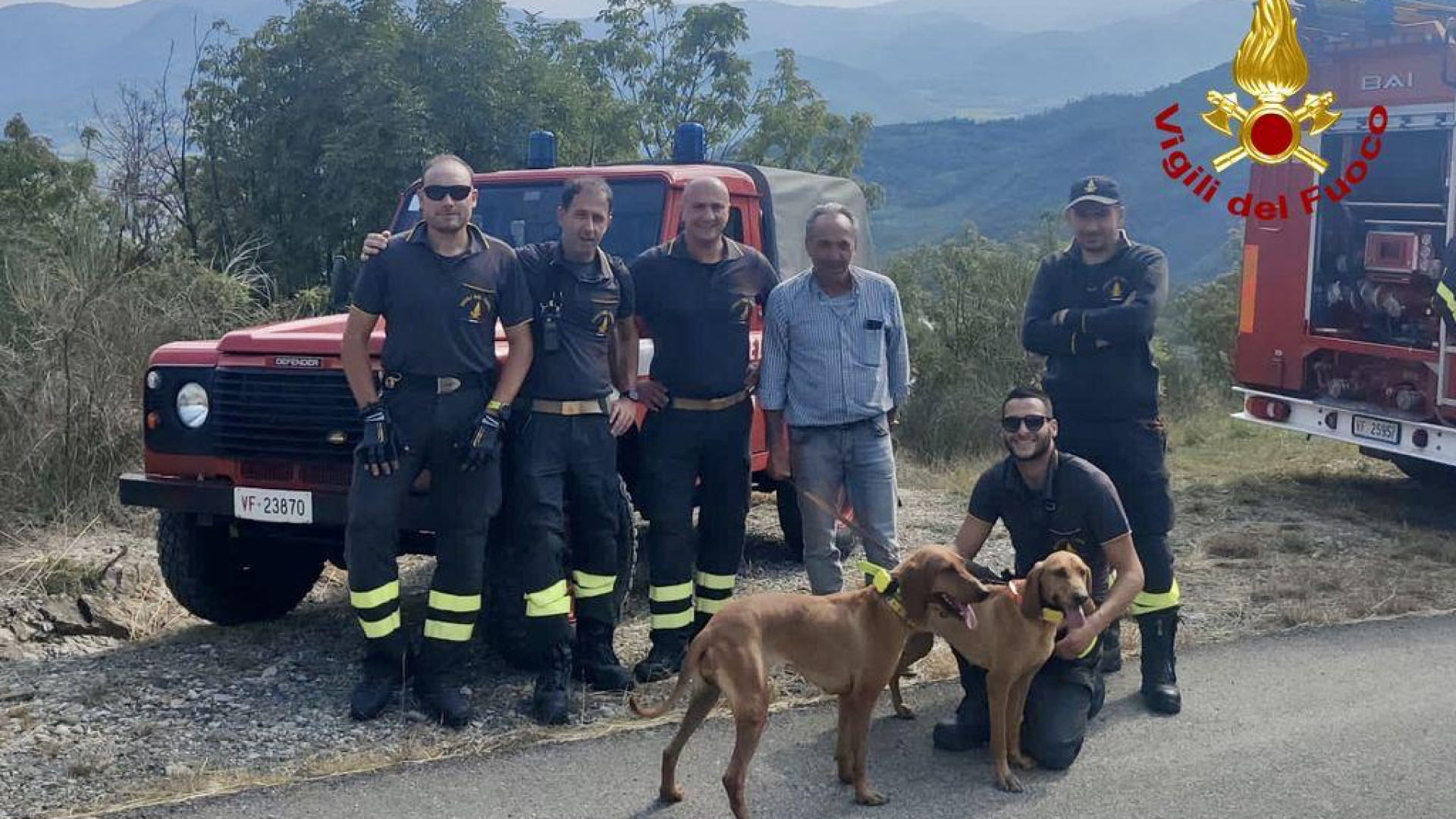 Ceci: due cani precipitano nel dirupo per 15 metri, recuperati dai vigili del fuoco