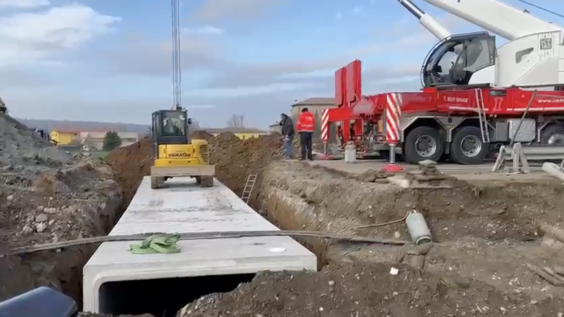 Proseguono i lavori per il nuovo sottopasso ciclabile di Ancarano. Statale 45 chiusa