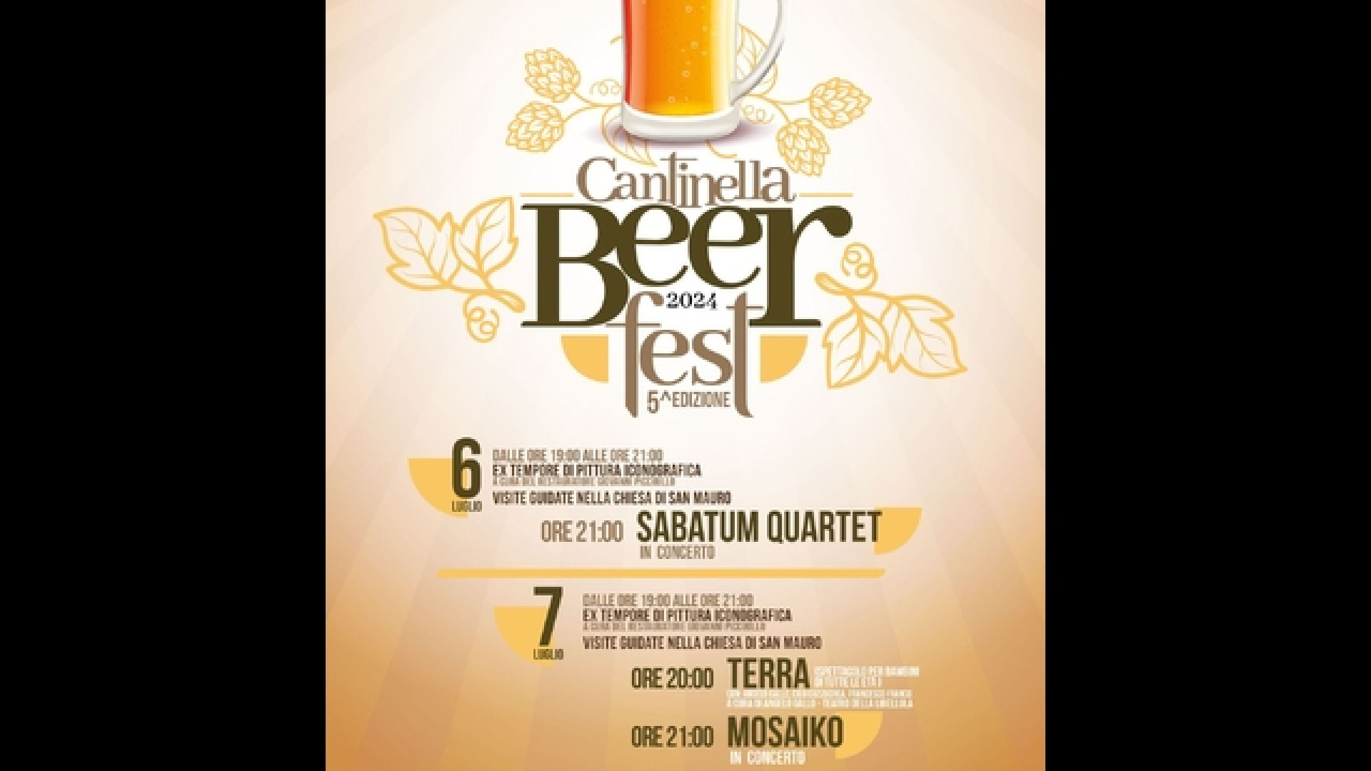 TRA MUSICA, GASTRONOMIA E INTRATTENIMENTO PARTE LA QUINTA EDIZIONE DEL CANTINELLA BEER FEST