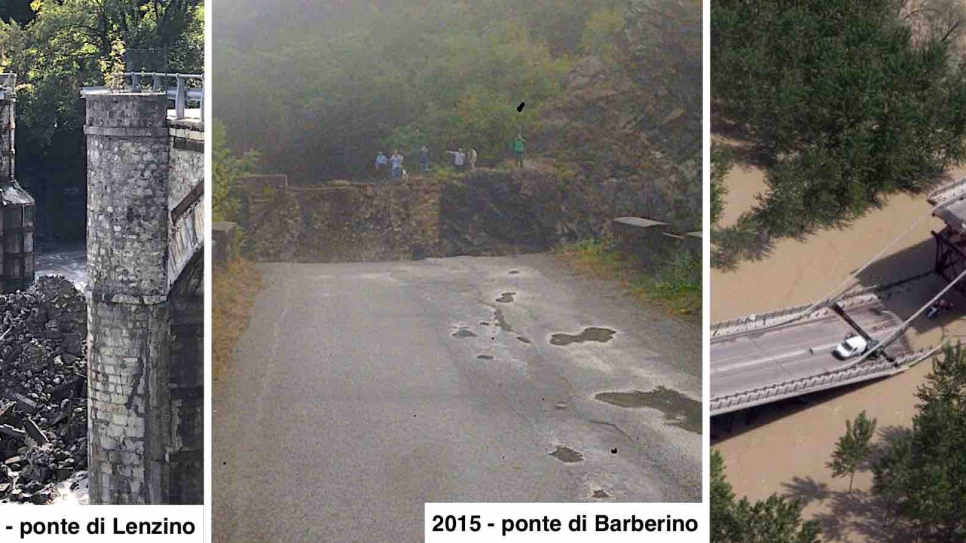 Dal ponte sul Po a quello di Lenzino: i viadotti crollati nel Piacentino