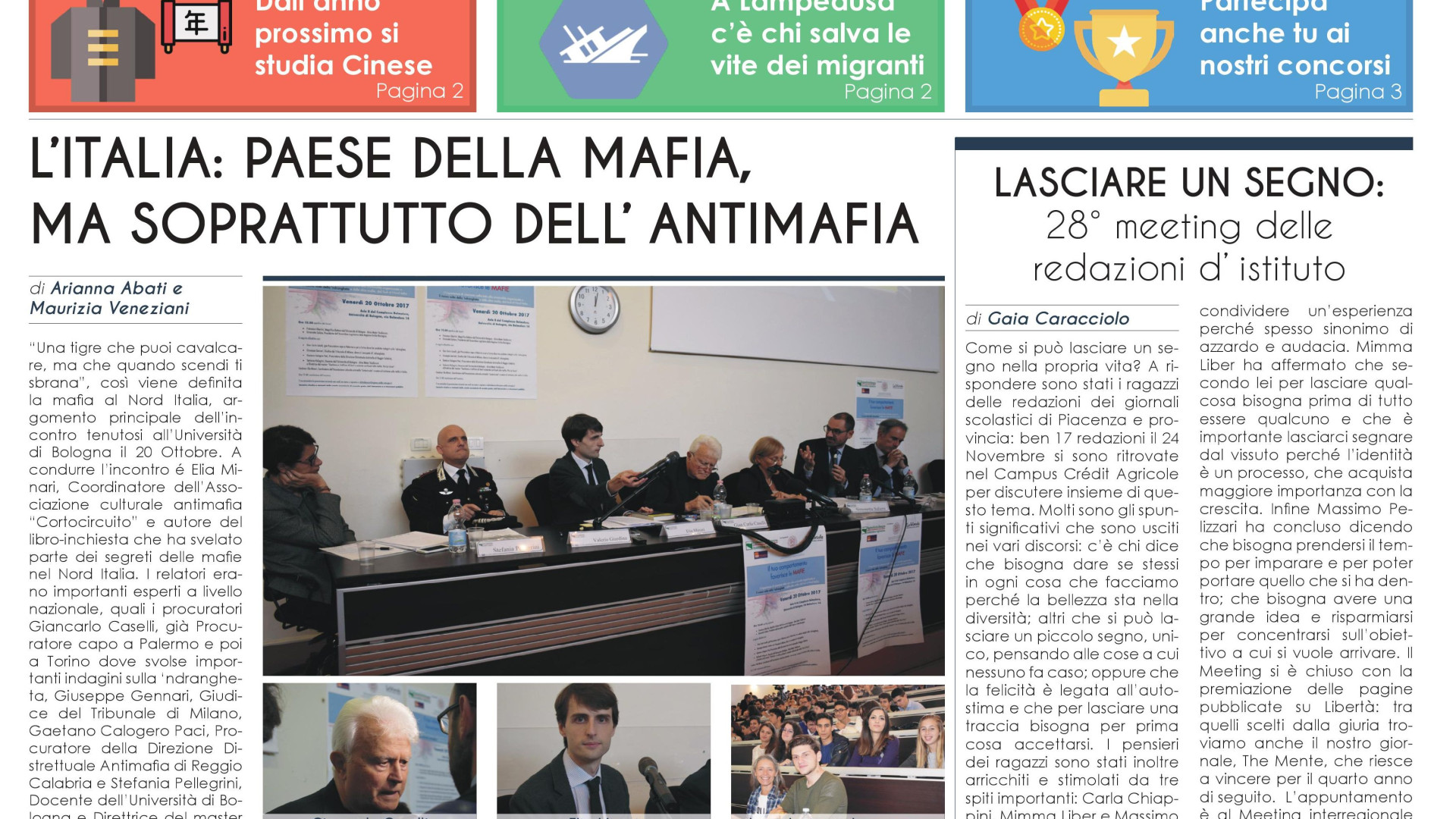 Oggi su Libertà tornano i giornali scolastici con il "The Mente"