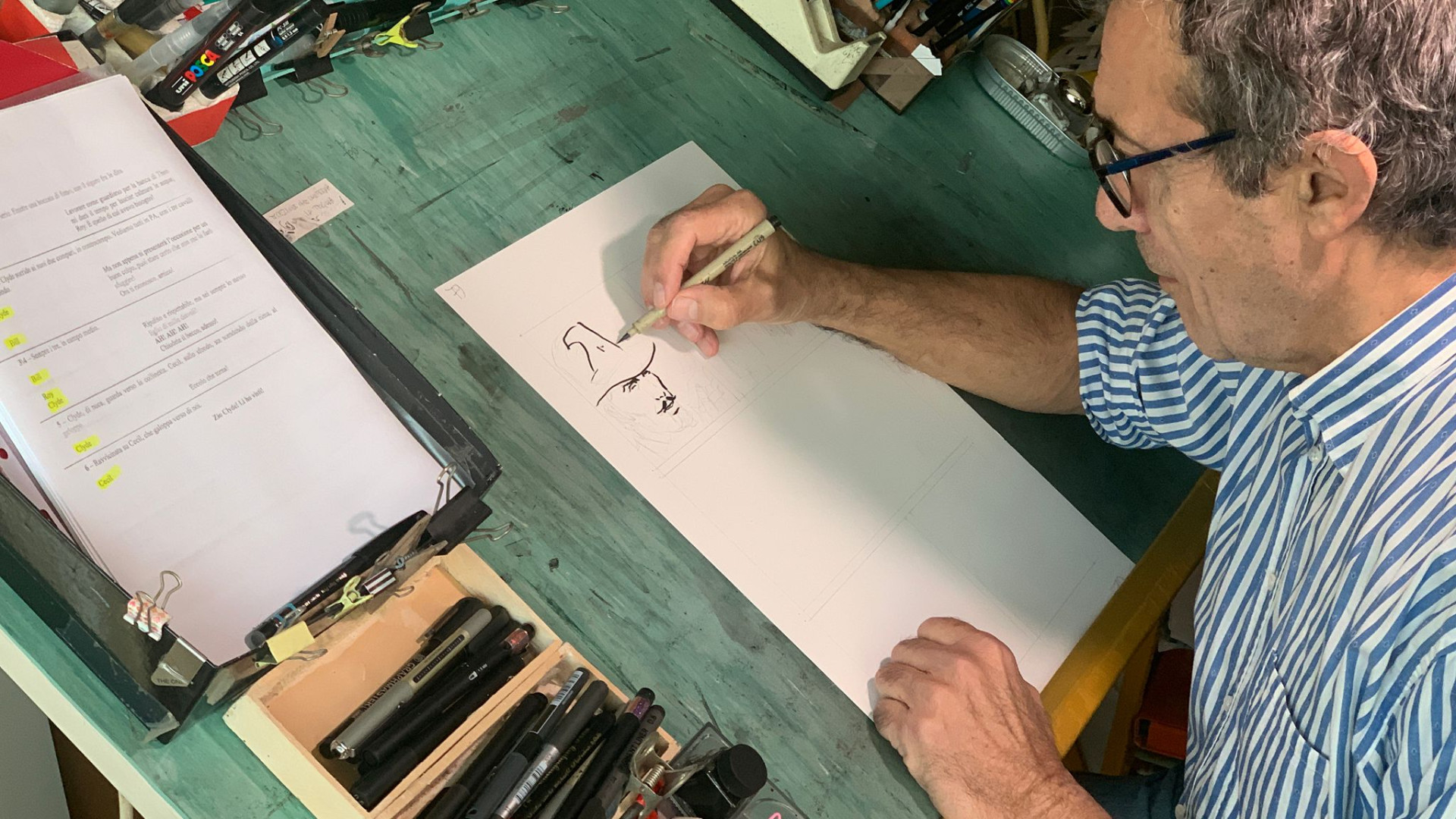 Dalle tavole di Dylan Dog a via Roma, Giovanni Freghieri disegna per solidarietà