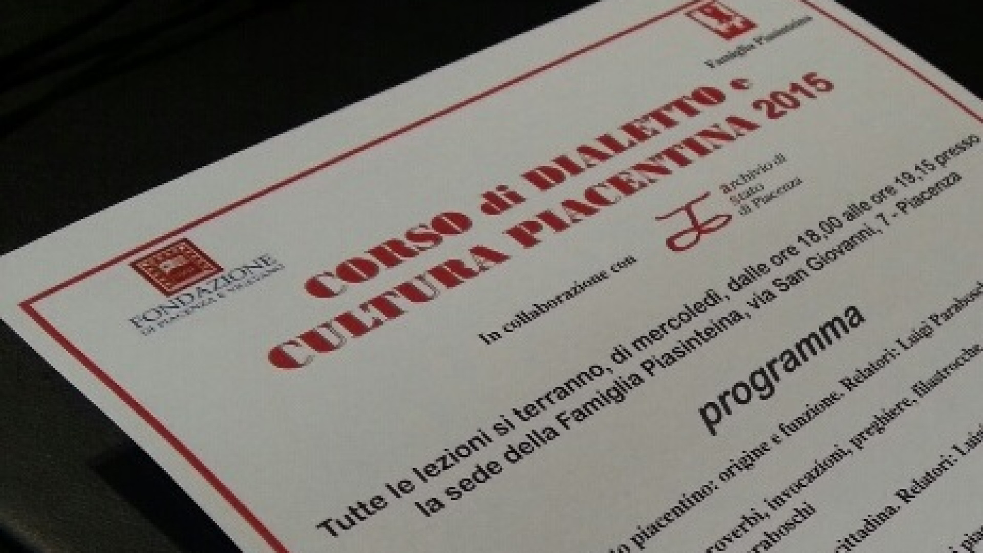 Corso di dialetto, la Famiglia Piasinteina invita i giovani a partecipare
