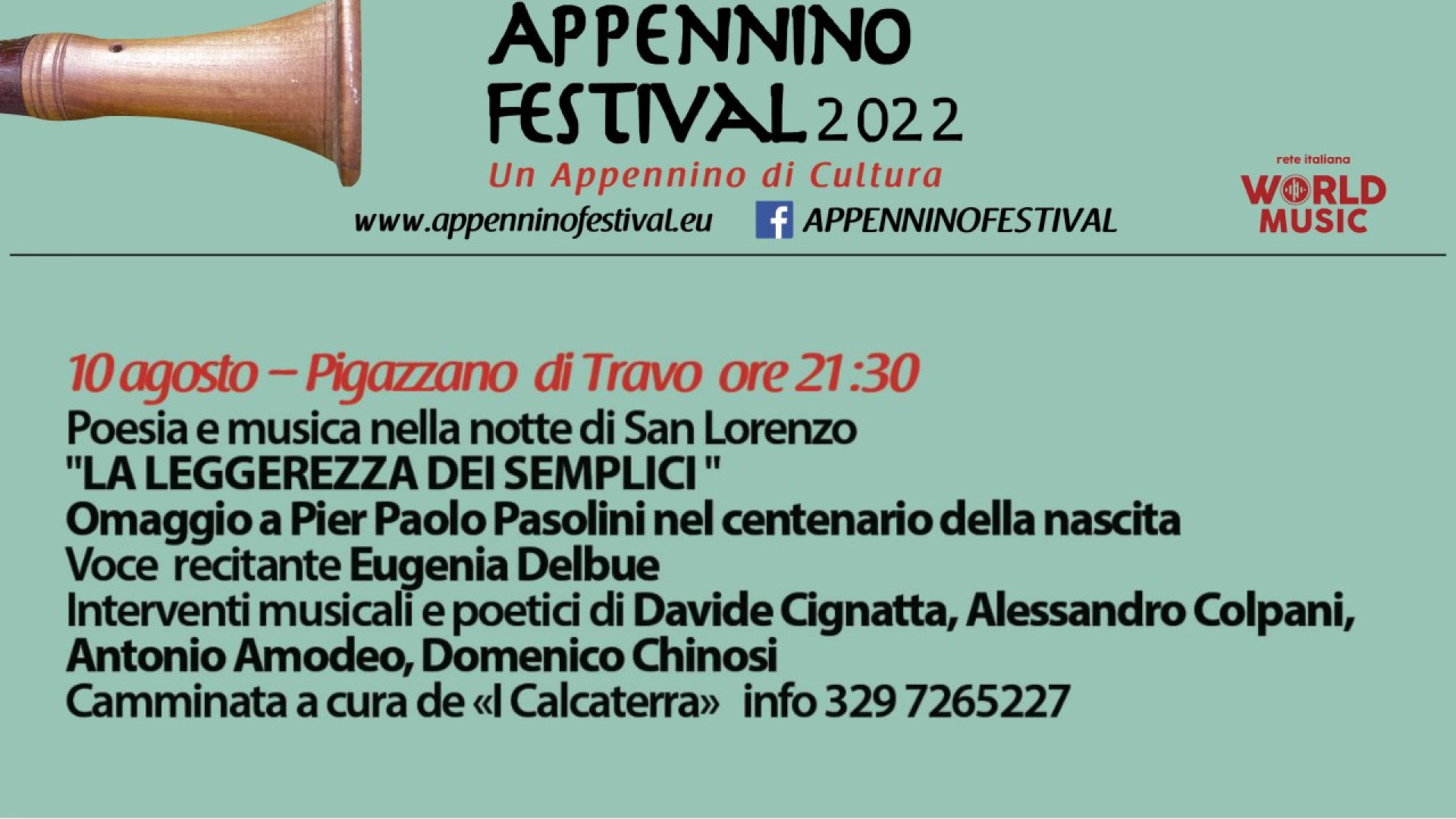 A Pigazzano happening di musica e poesia. Altre date per l'Appennino Festival