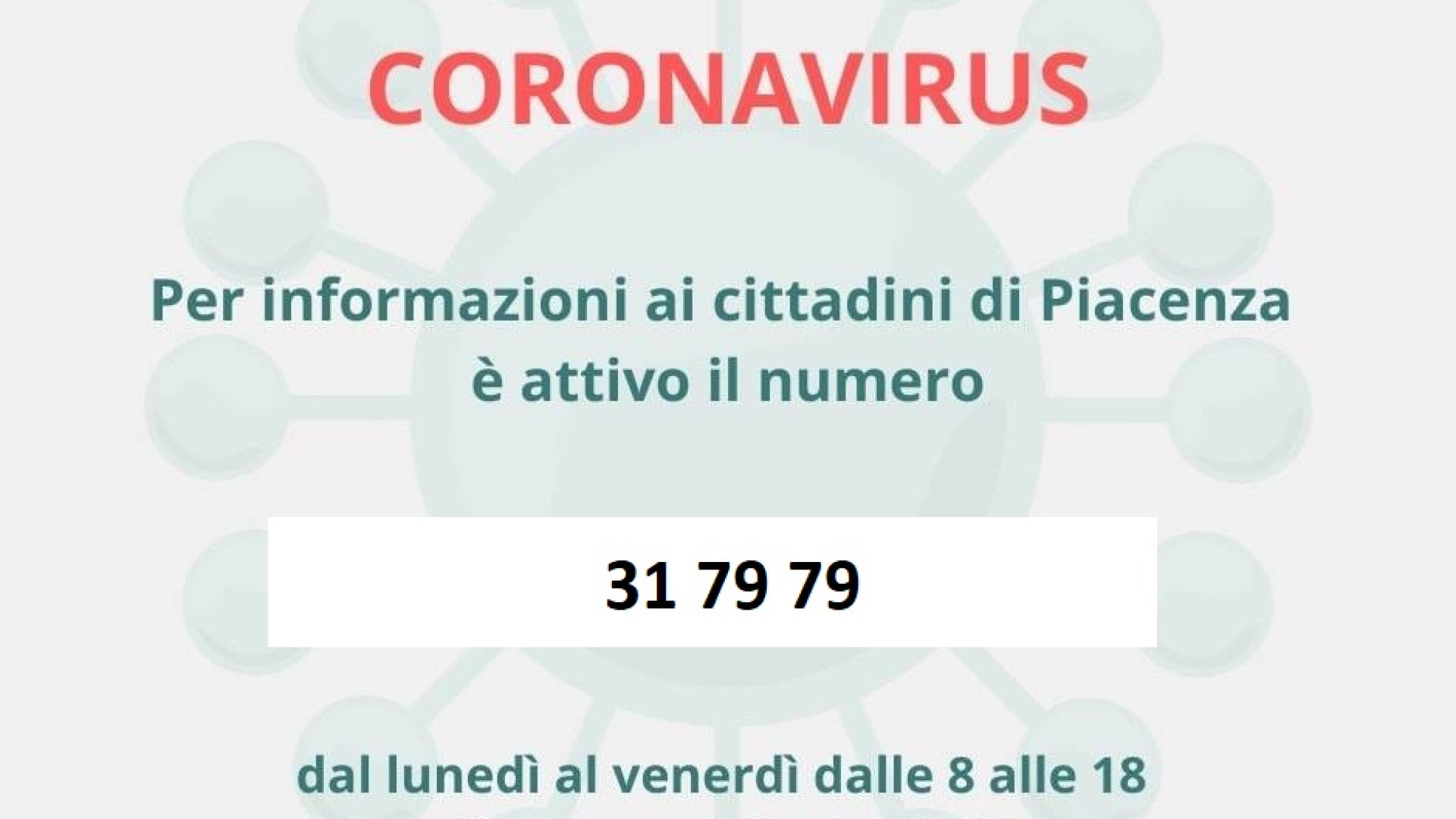 Piacentina ricoverata, tampone negativo. Le autorità: "Per ora nessun allarme"