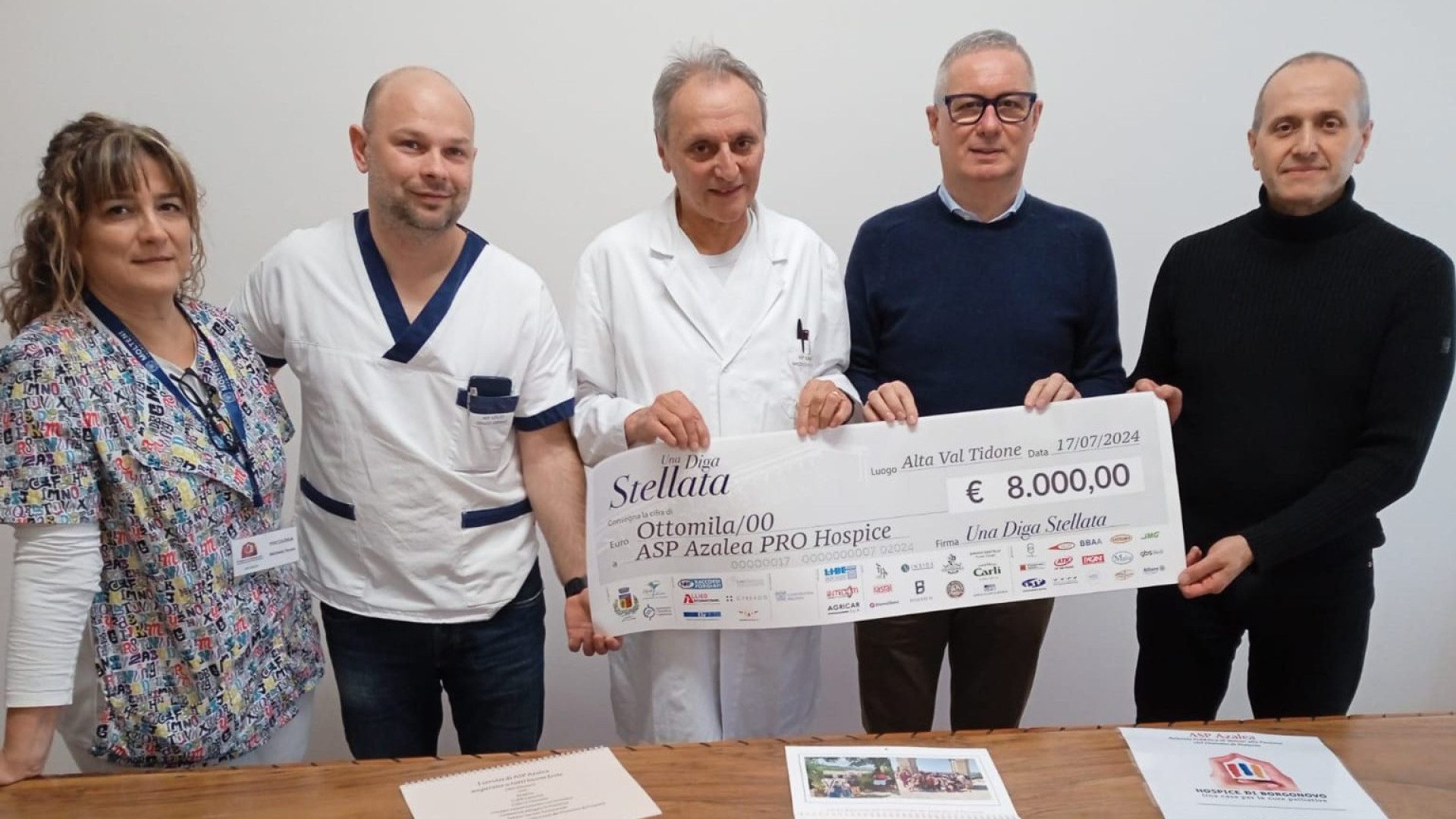 Dalla diga stellata 8mila euro all'hospice di Borgonovo: "Territorio e solidarietà"