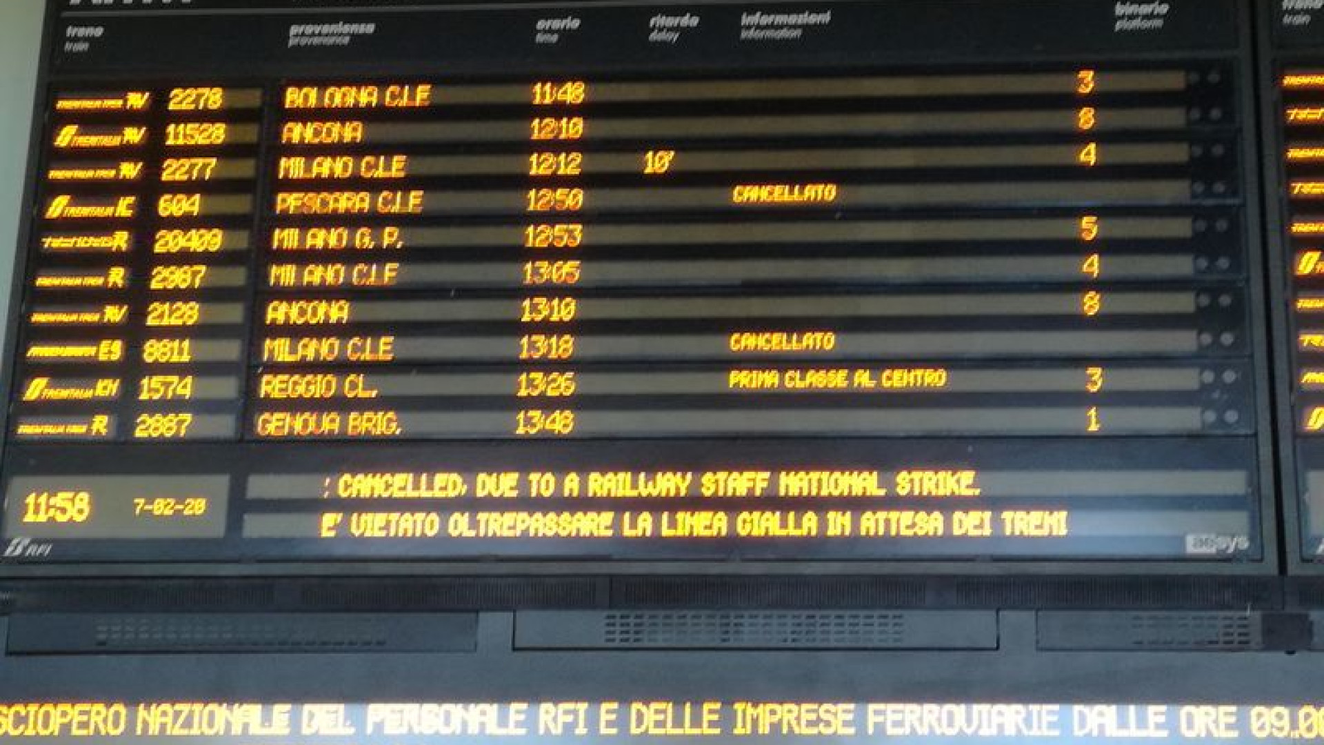 Treni cancellati da Milano ma ritardi ridotti. Sindacati chiedono giustizia per i macchinisti rimasti uccisi