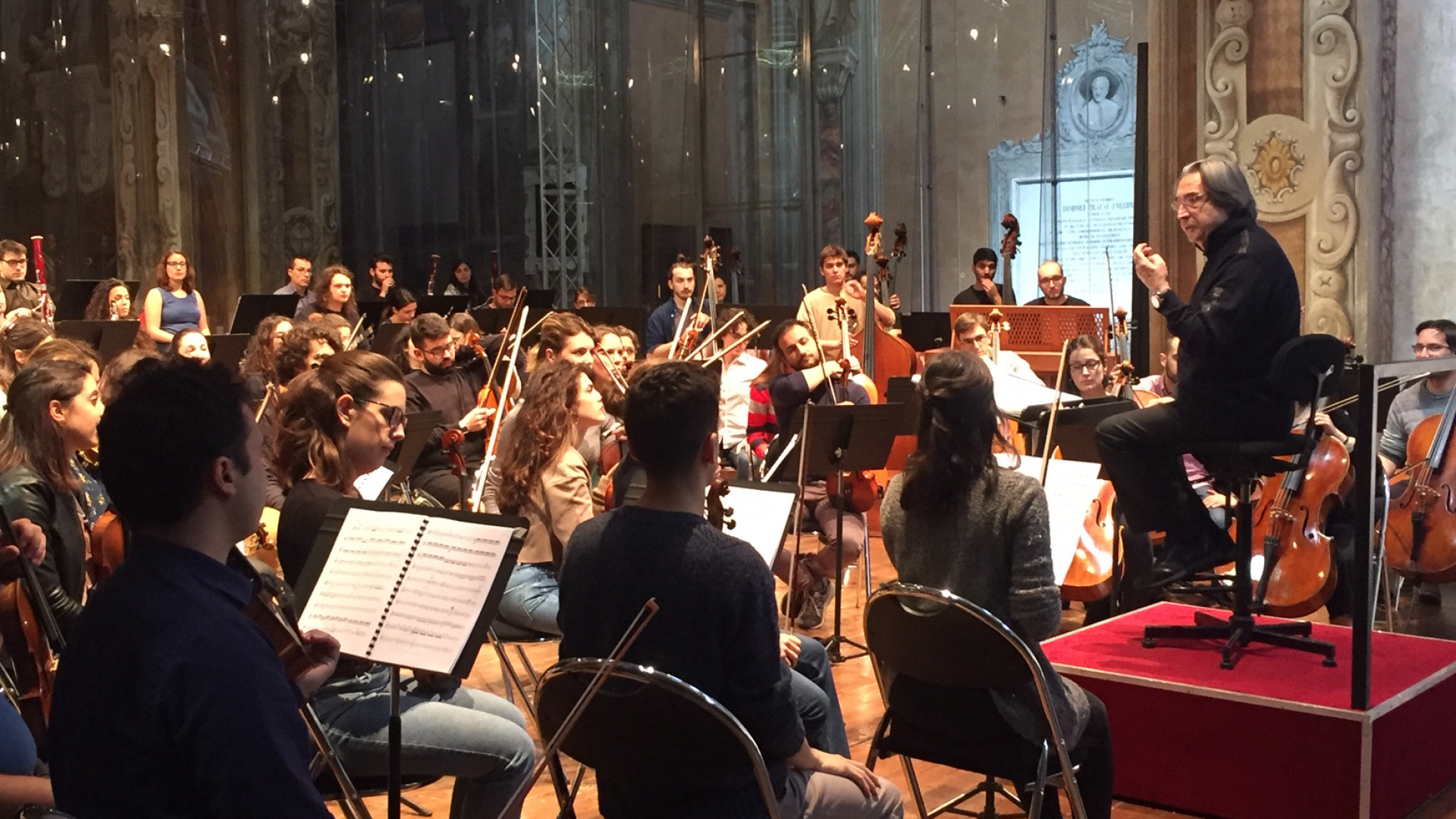 Riccardo Muti ai Teatini per la prova pubblica aperta con la Cherubini
