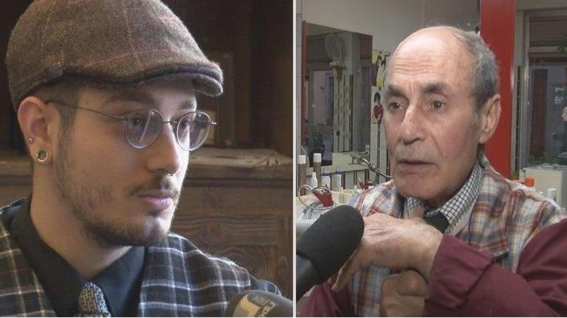 Il mestiere del barbiere: Giovanni, 60 anni di attività, e Alessio, 20 anni