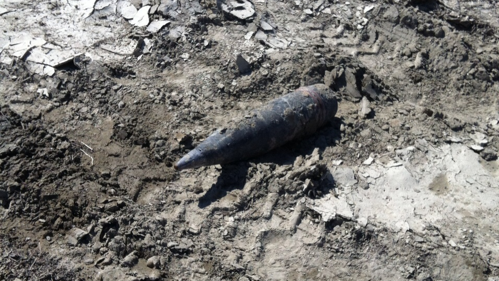 Monticelli, sull'argine del Po spunta un proiettile d'artiglieria