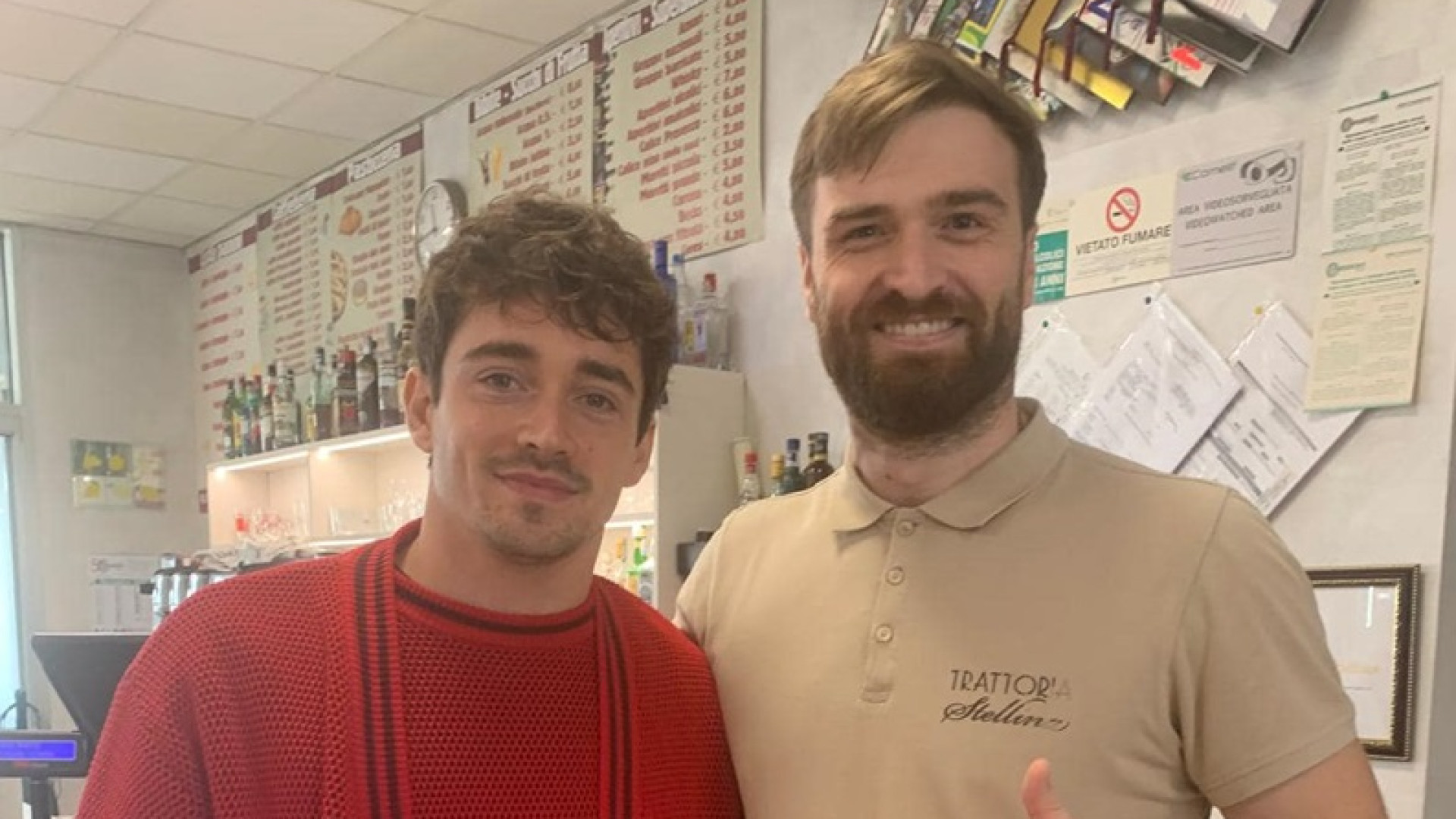 Sorpresa a Castel San Giovanni: pranzo con tortelli per il pilota Charles Leclerc