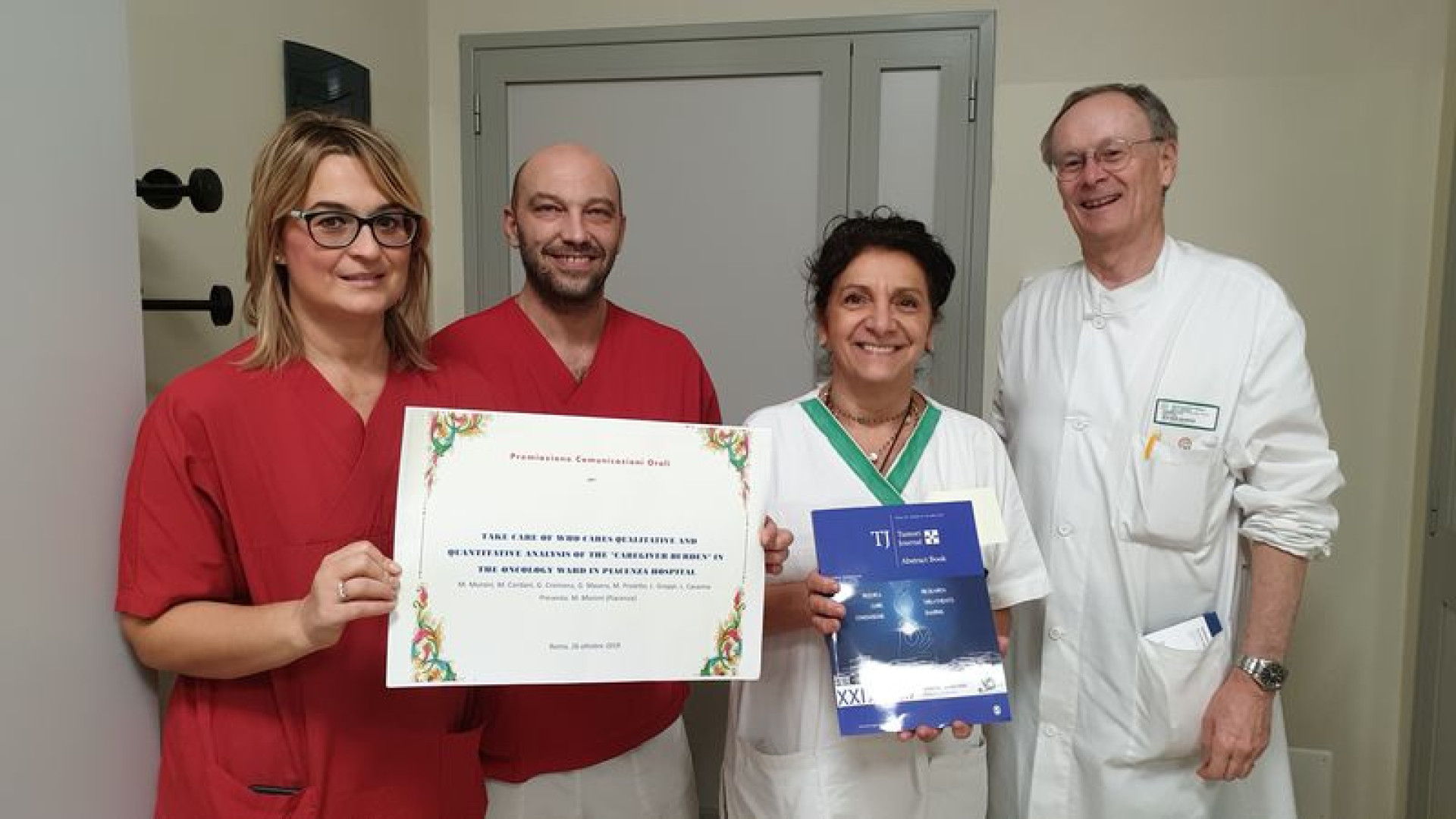 Curare a casa i malati: identikit di donne sui 55 anni, primo premio alla ricerca piacentina di oncologia
