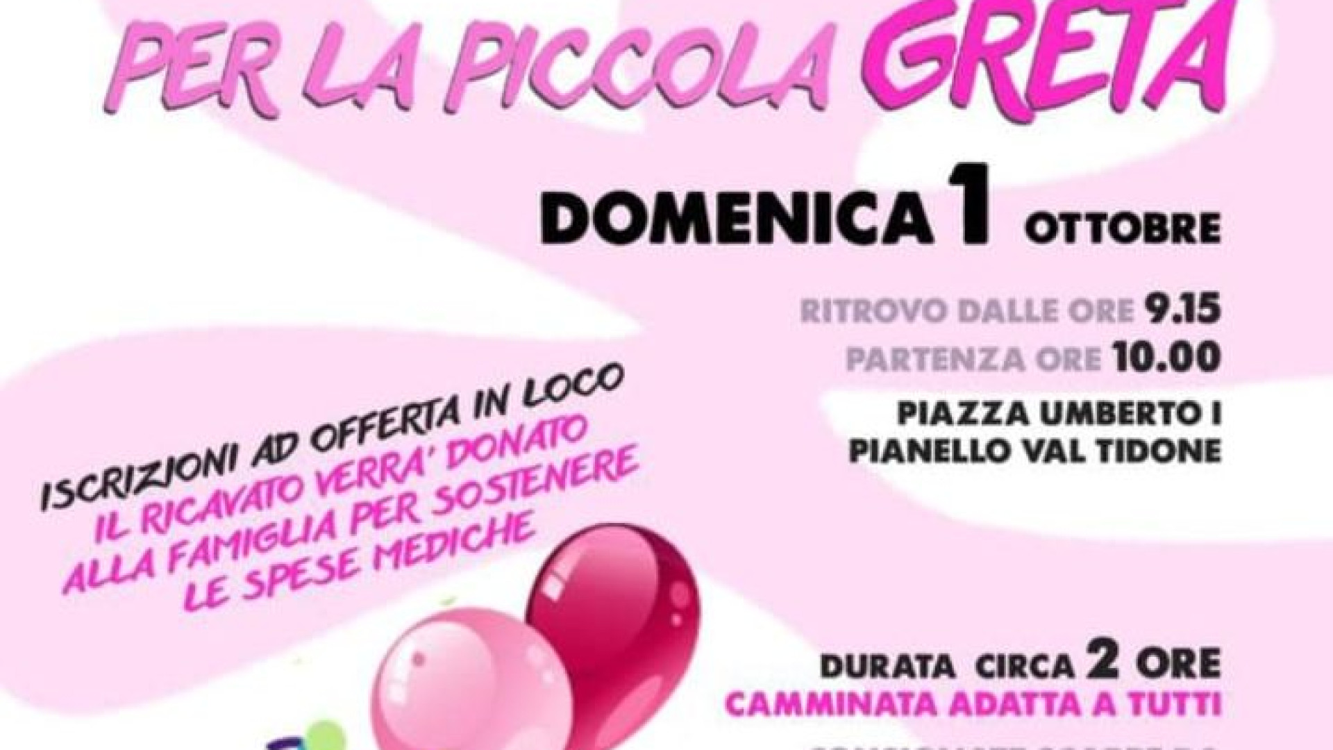 Costose cure per la piccola Greta, in Val Tidone scatta la solidarietà