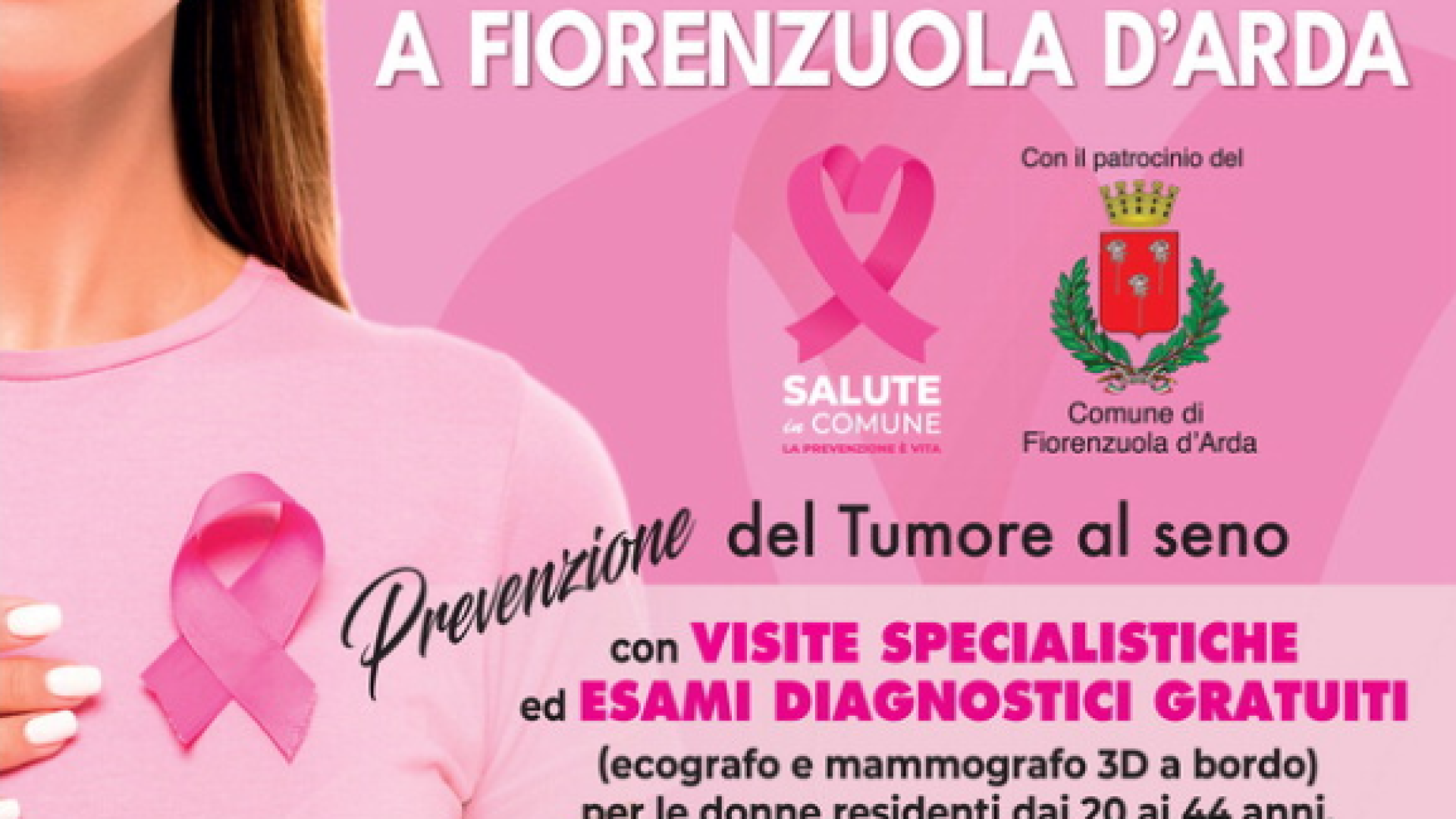 Prevenzione del tumore al seno: visite gratuite il primo giugno a Fiorenzuola