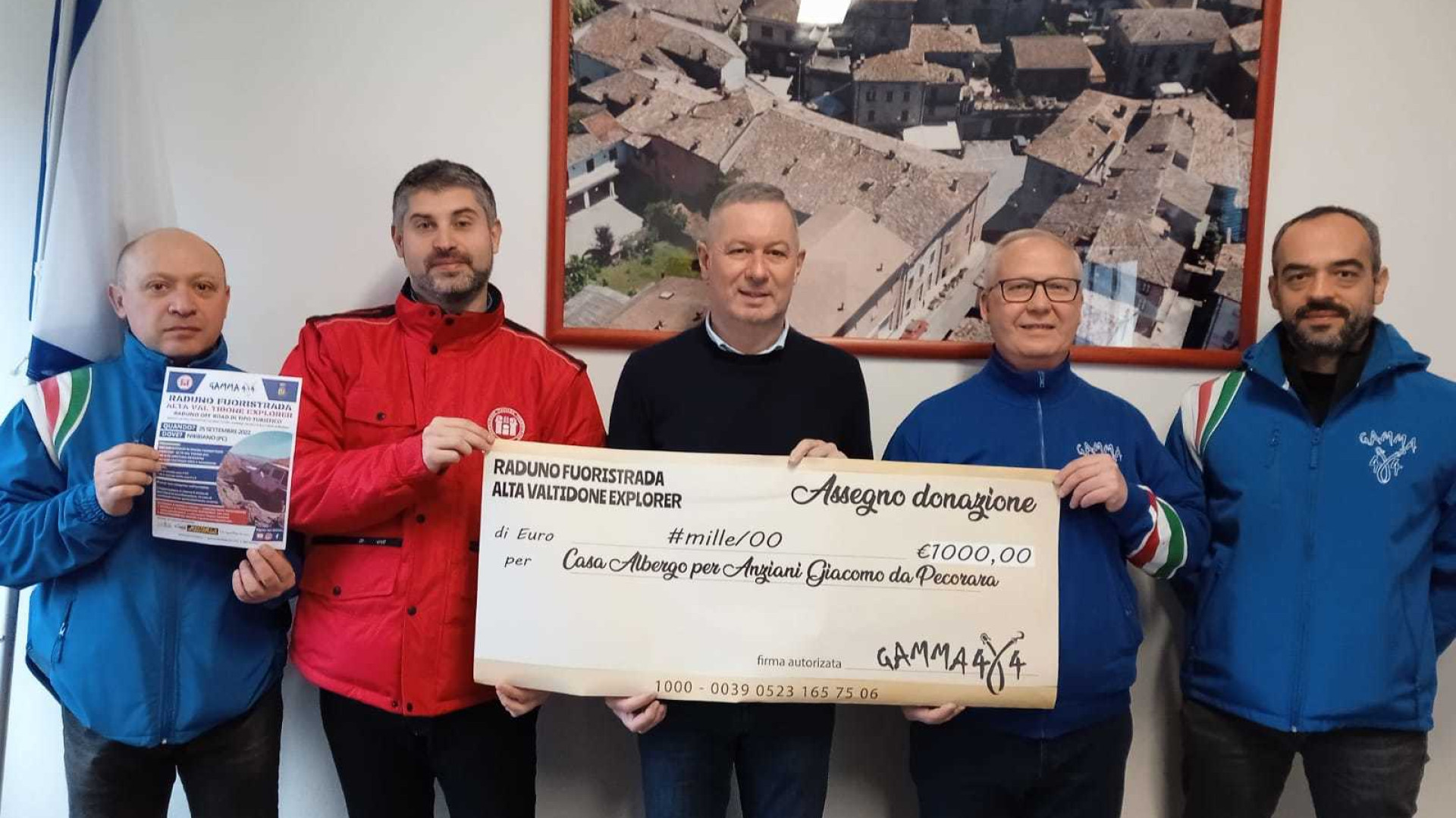 Dall'associazione "Gamma 4 per 4" mille euro per la casa protetta di Pecorara