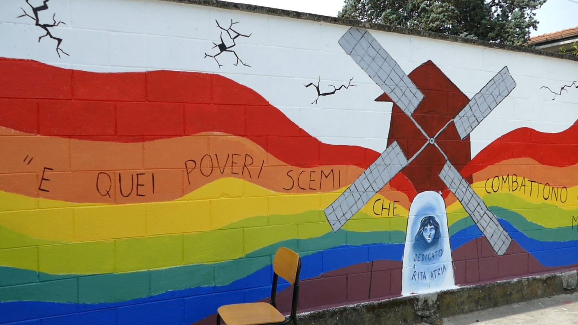 Lotta alle mafie, inaugurato a Calendasco il murales del liceo Colombini