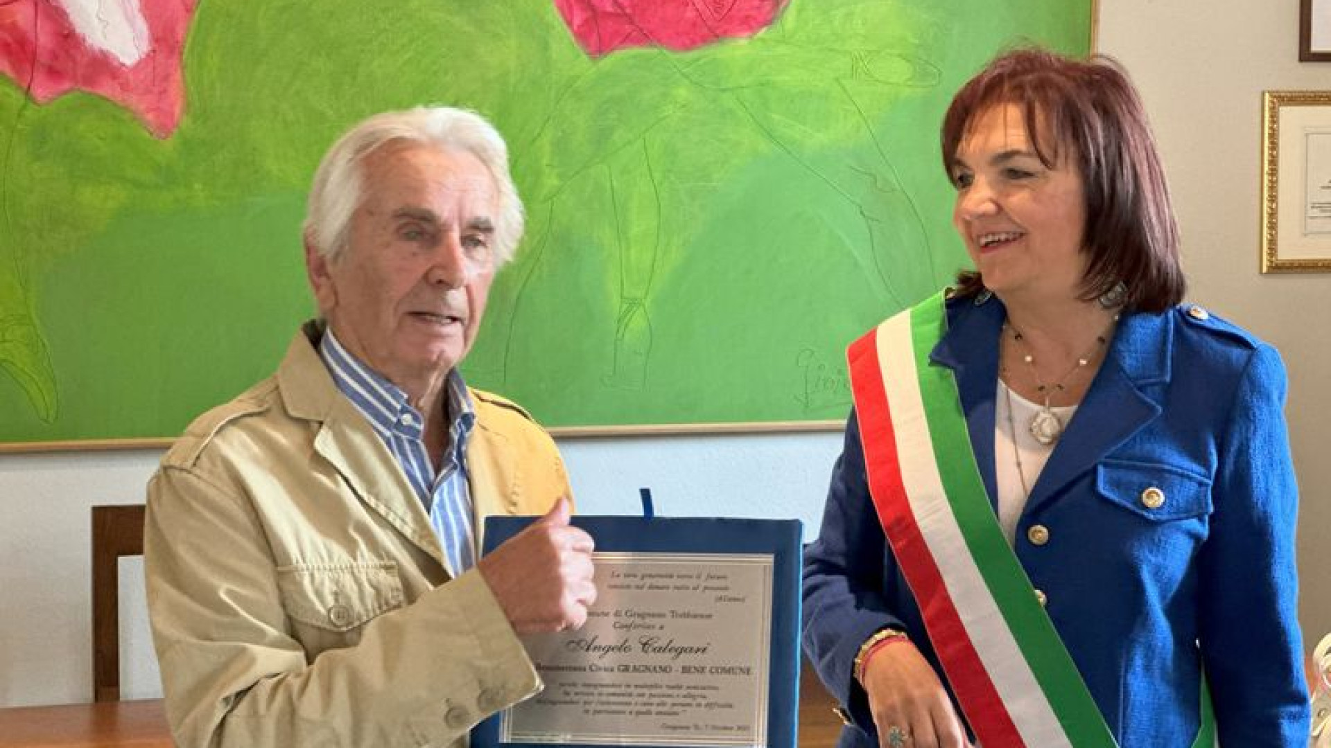 Angelo Calegari riceve la benemerenza “Gragnano Bene Comune”