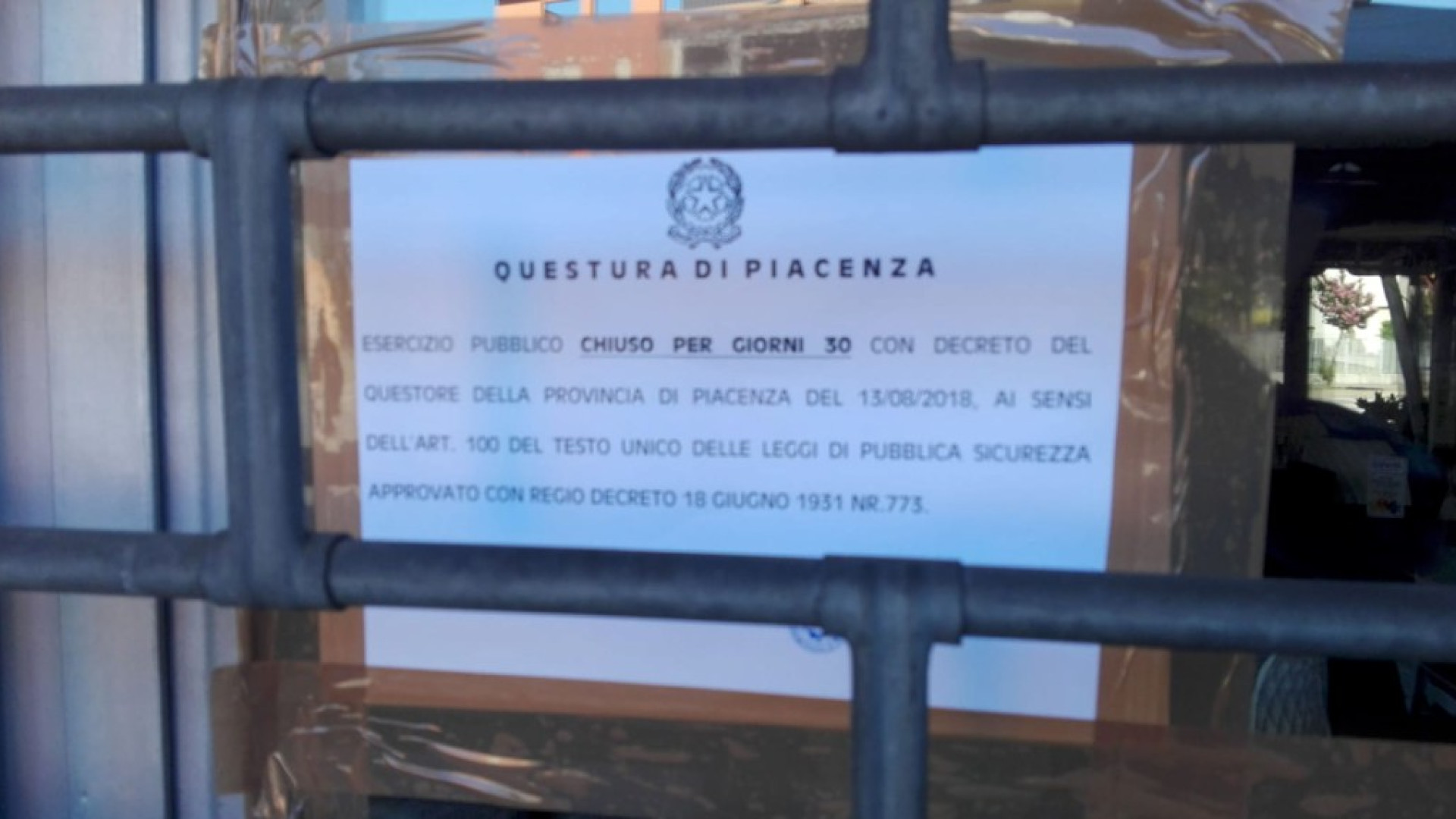 Droga nel seminterrato, 30 giorni di chiusura per un bar in città