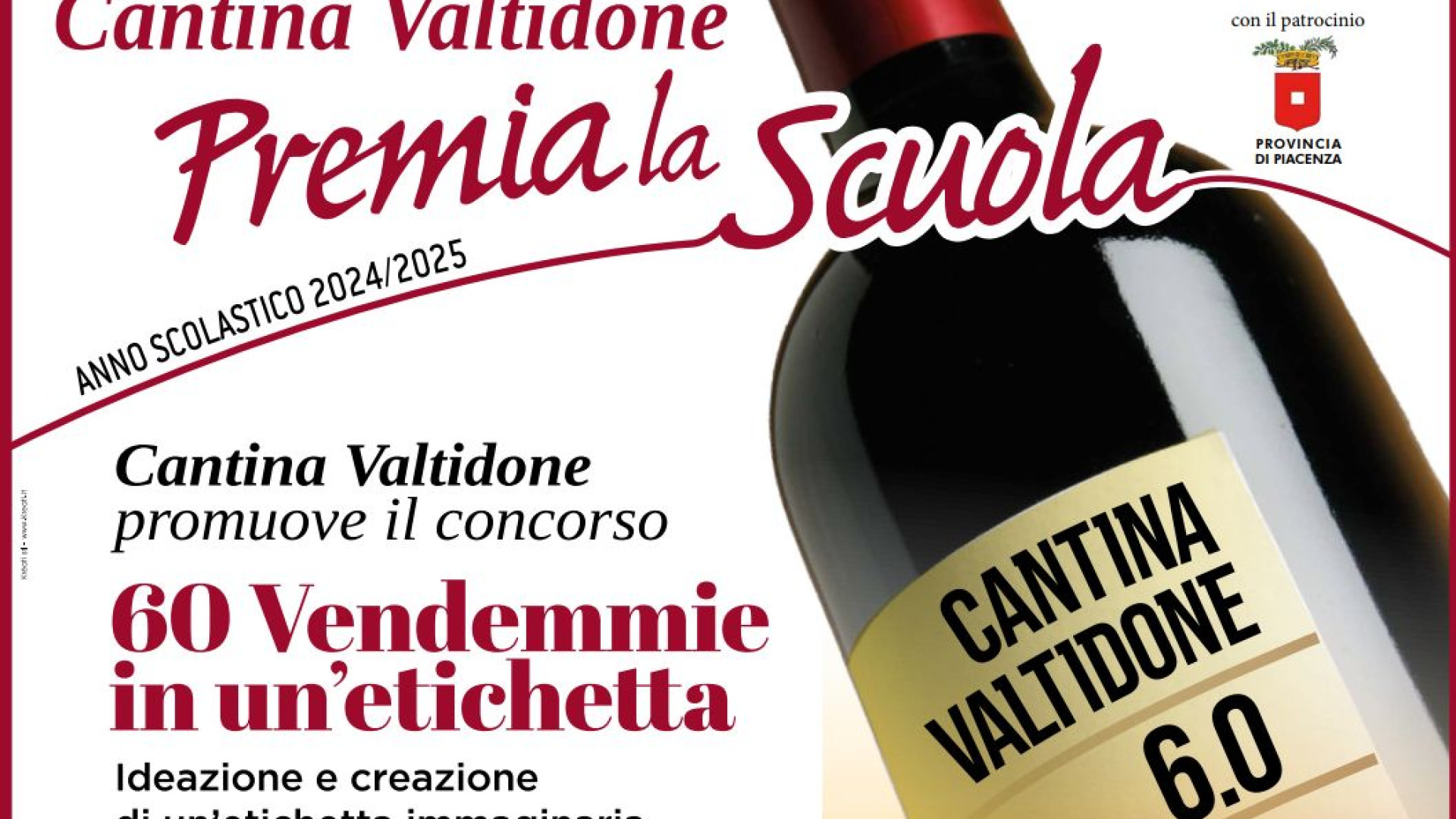 Cantina Valtidone Premia la Scuola, bando per creare l'etichetta dei 60 anni