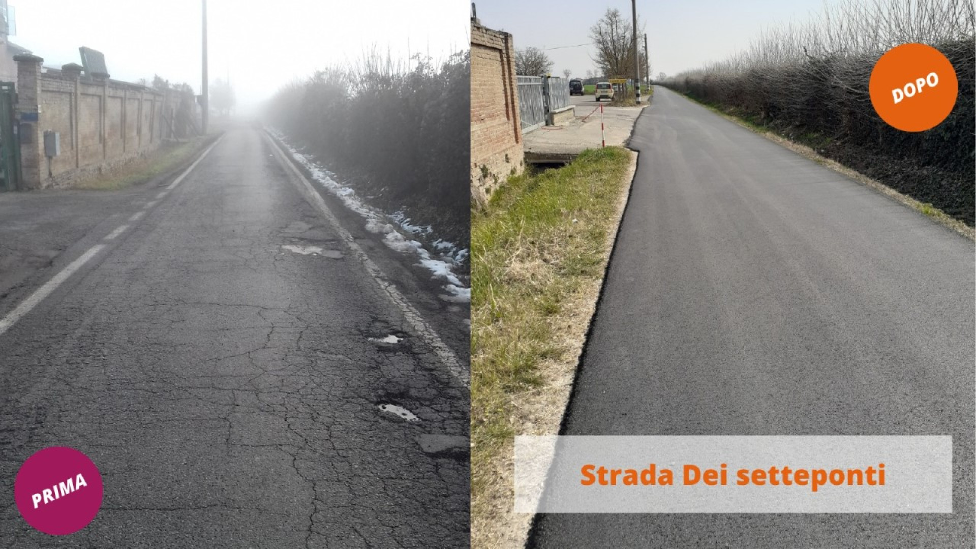 Pittolo, nuova pavimentazione per via Galilei, Setteponti e strada comunale