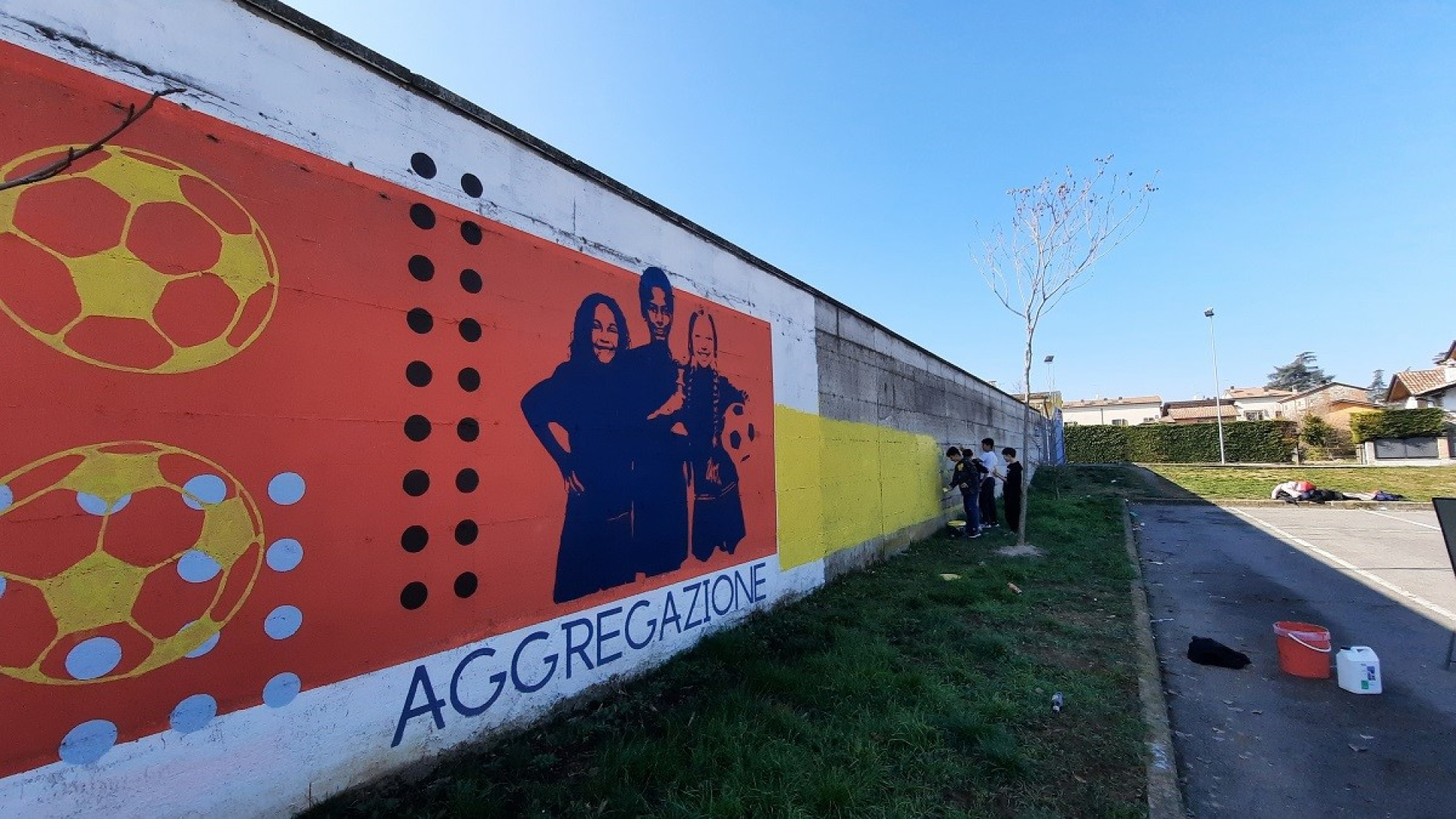 Condivisione e aggregazione: a Vigolzone spunta il murale degli studenti