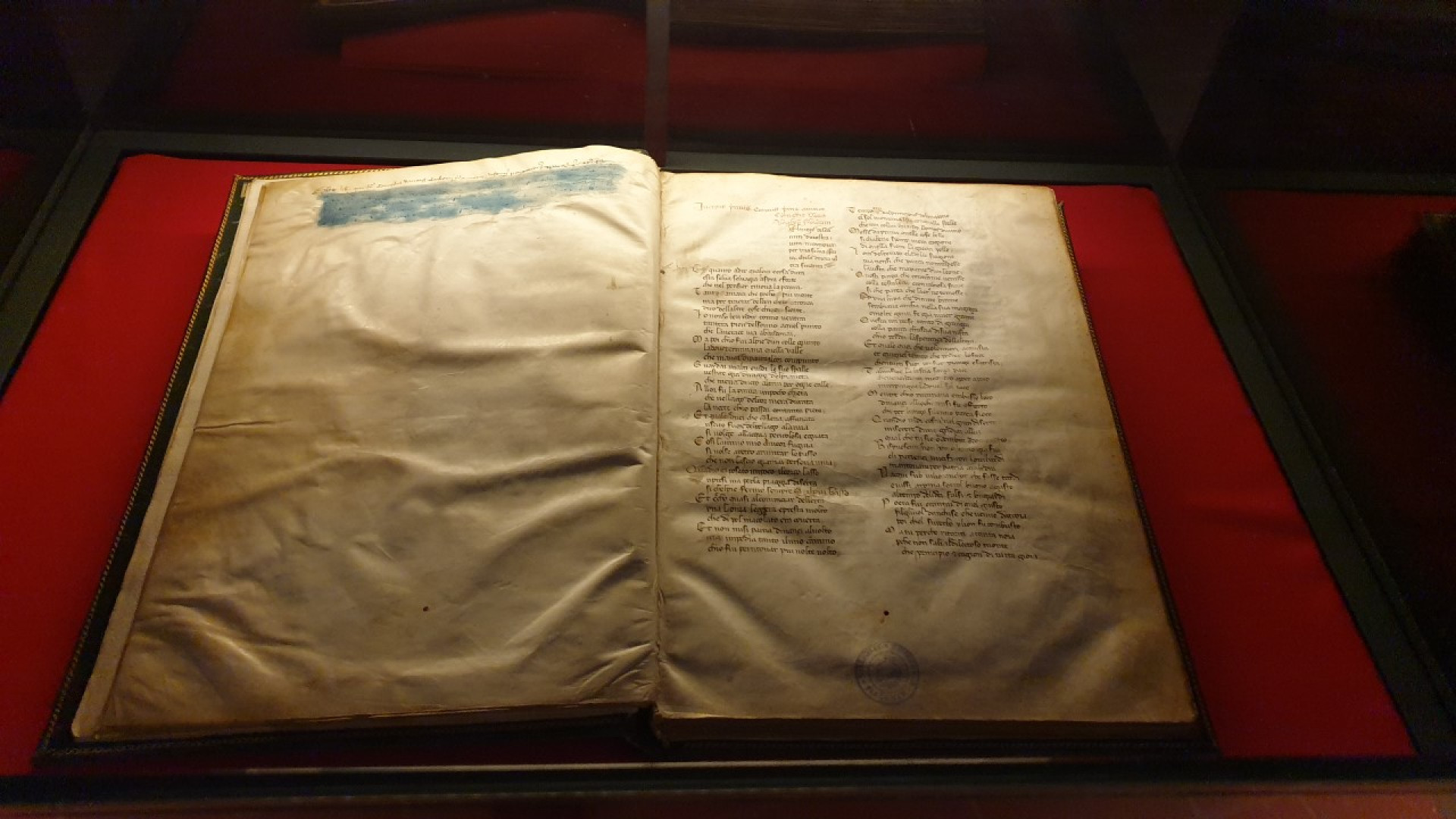 Inaugurata la mostra su Dante a Palazzo Farnese con il Codice Landiano del 1336