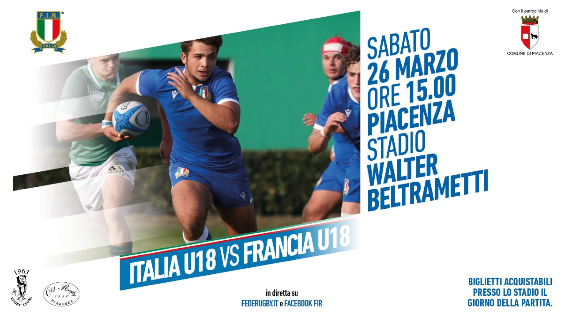 Rugby, sabato 26 marzo in programma al Beltrametti il match tra Italia e Francia U18