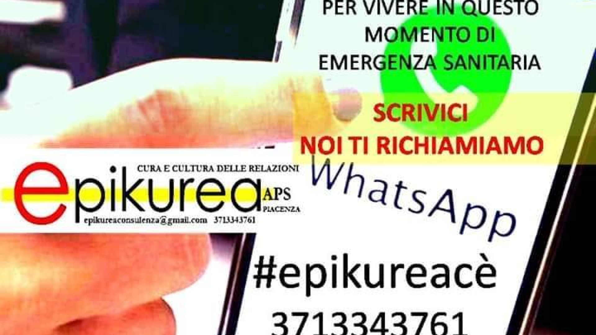 "Chiamateci se avete bisogno di conforto". Da Epikurea un aiuto gratuito