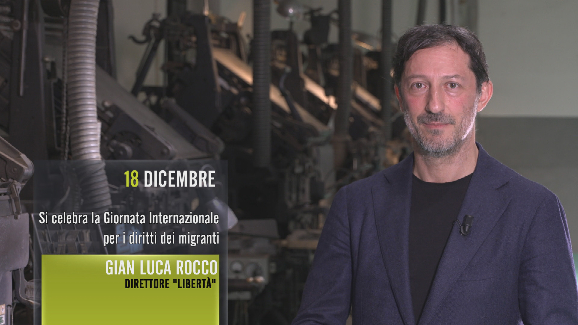 Il direttore di Libertà Gian Luca Rocco editorialista per una settimana a Rai Storia