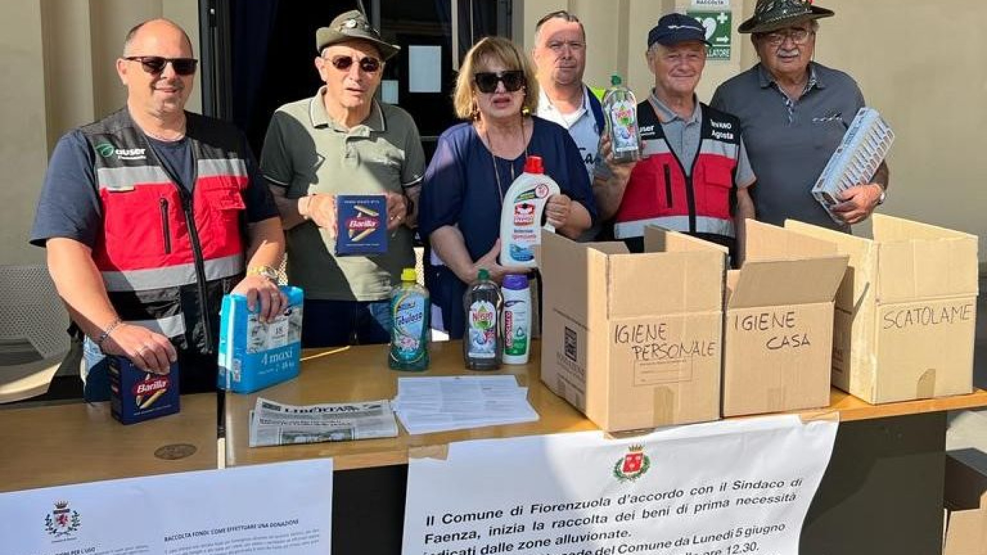 A Fiorenzuola la raccolta beni di prima necessità per gli alluvionati di Faenza
