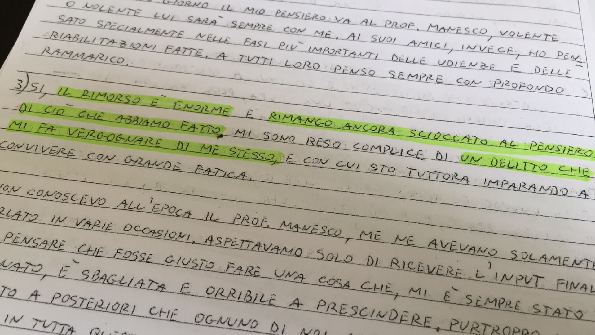 Civardi dal carcere scrive a Libertà: "Mi vergogno di ciò che abbiamo fatto"