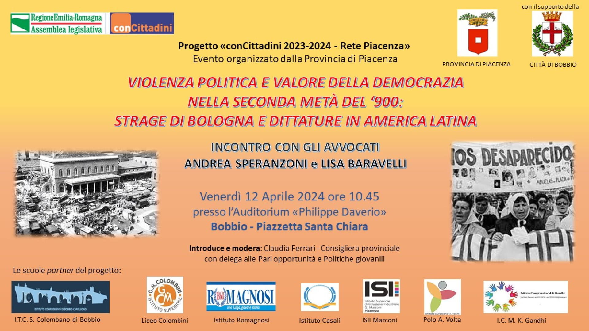 Strage di Bologna e violenza politica: a Bobbio "ConCittadini"
