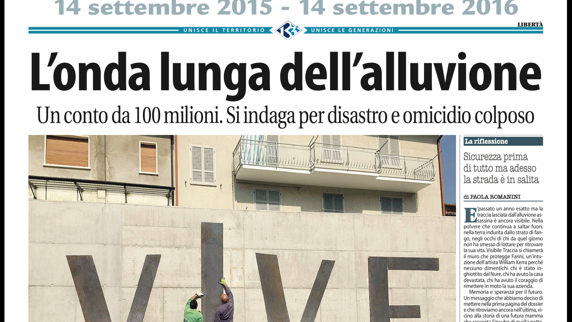 Alluvione, un anno dopo: con Libertà in edicola, il dossier completo sulla tragedia