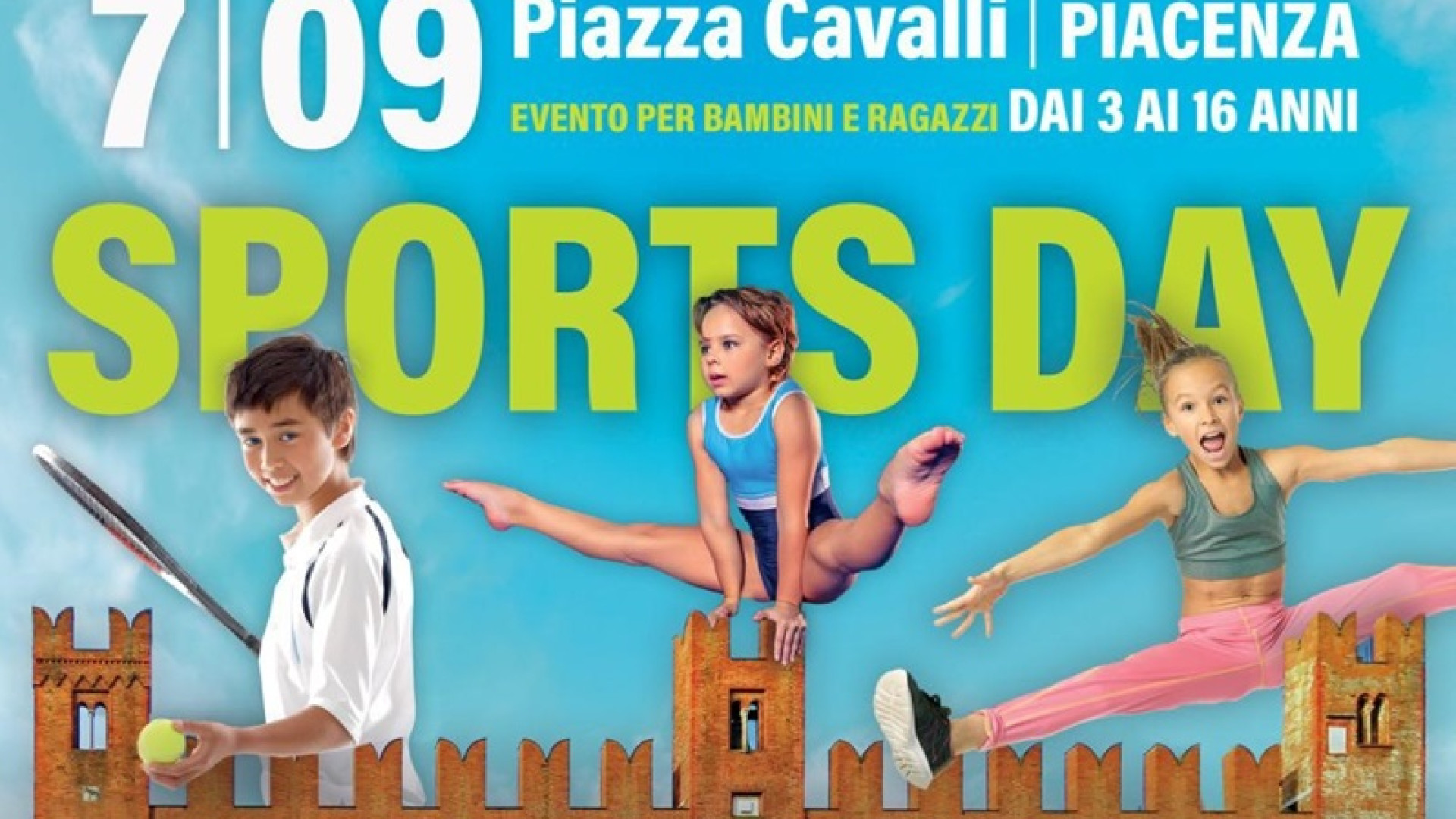 "Sports Day" in Piazza Cavalli: prove gratuite di tennis e ginnastica artistica